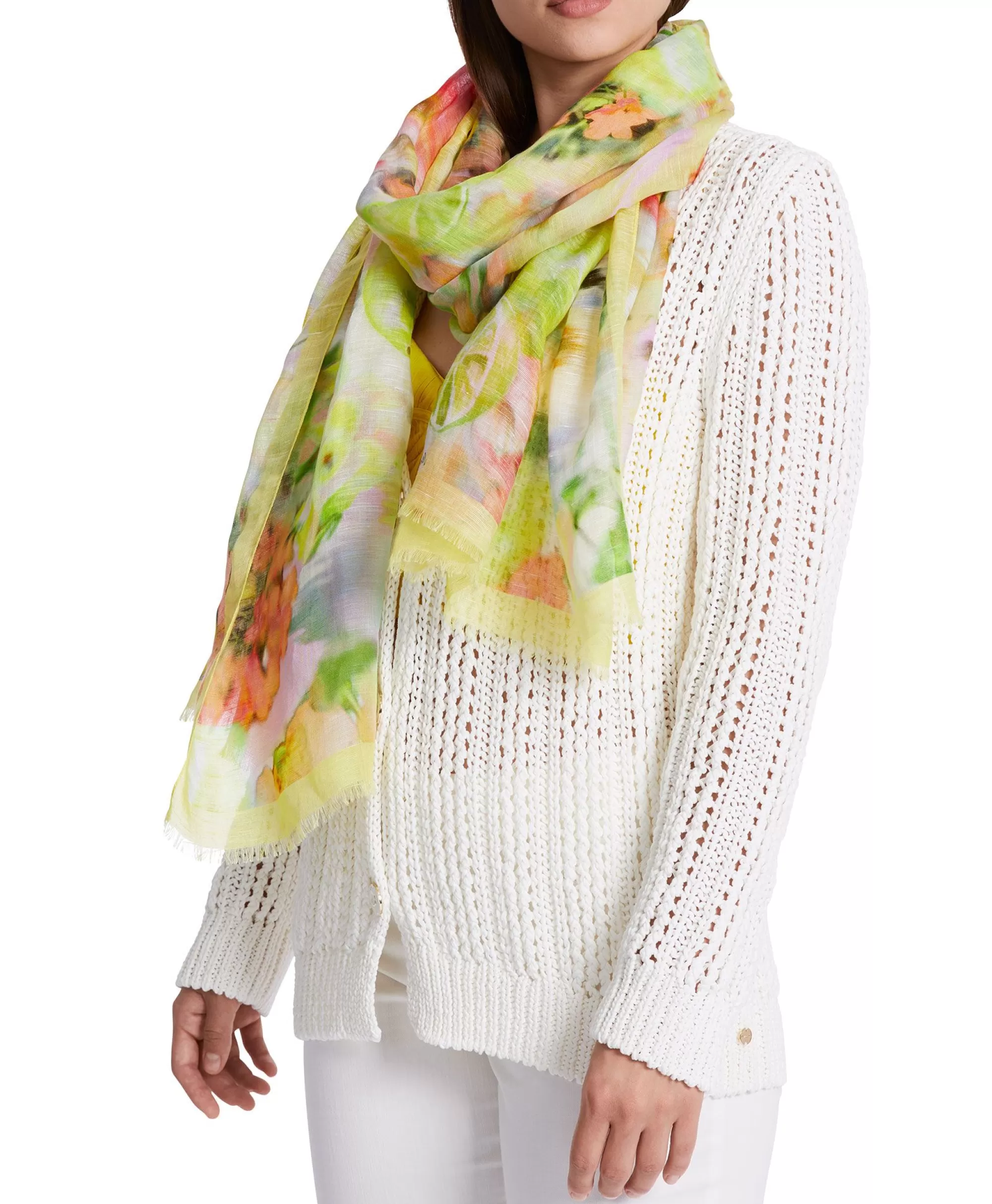 Sjaals*Marccain Collectie Shawl Wc B4.07 Z23 Midden Geel