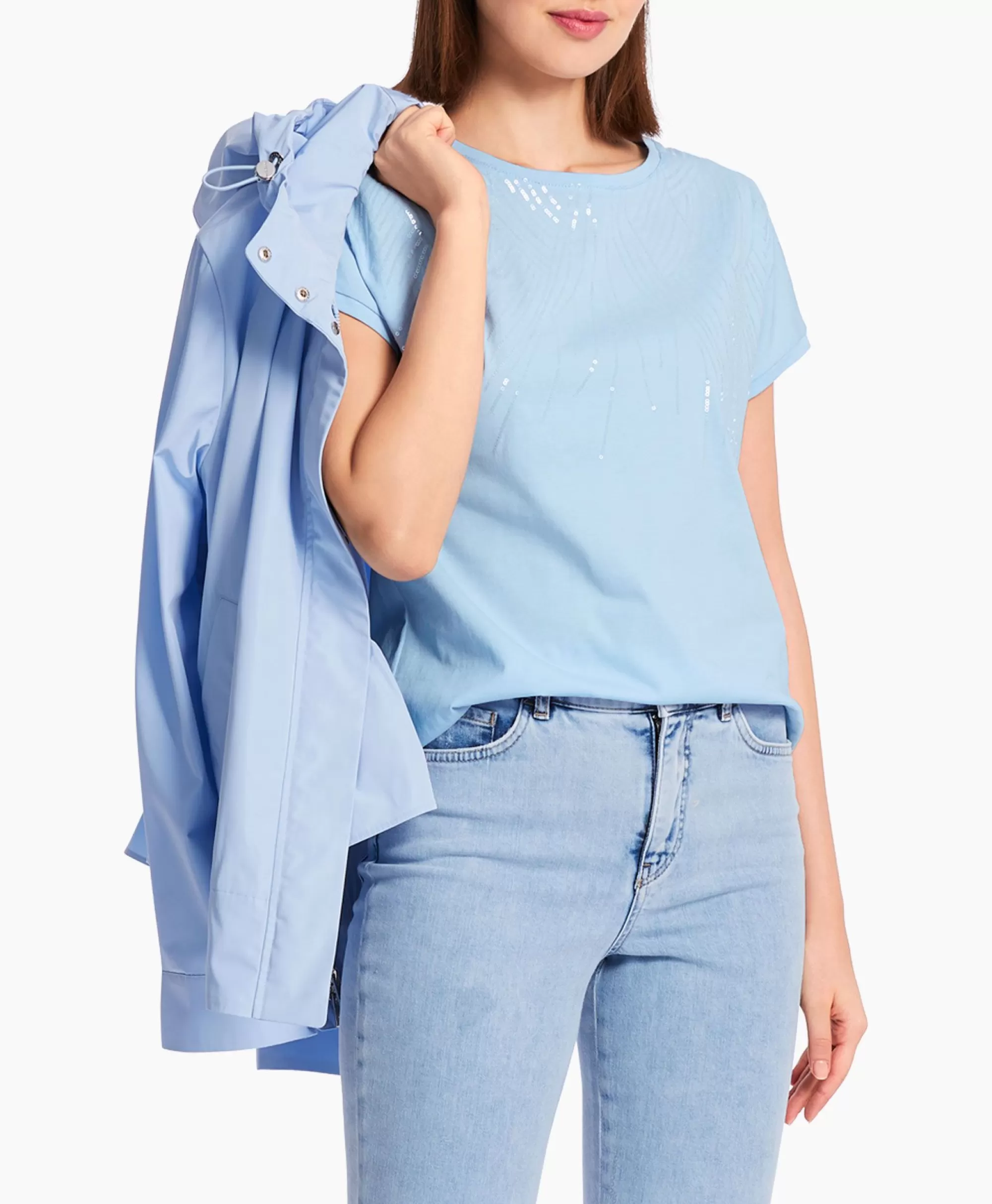 T-Shirts & Tops*Marccain Collectie T-Shirt Wc 48.46 J36 Licht Blauw