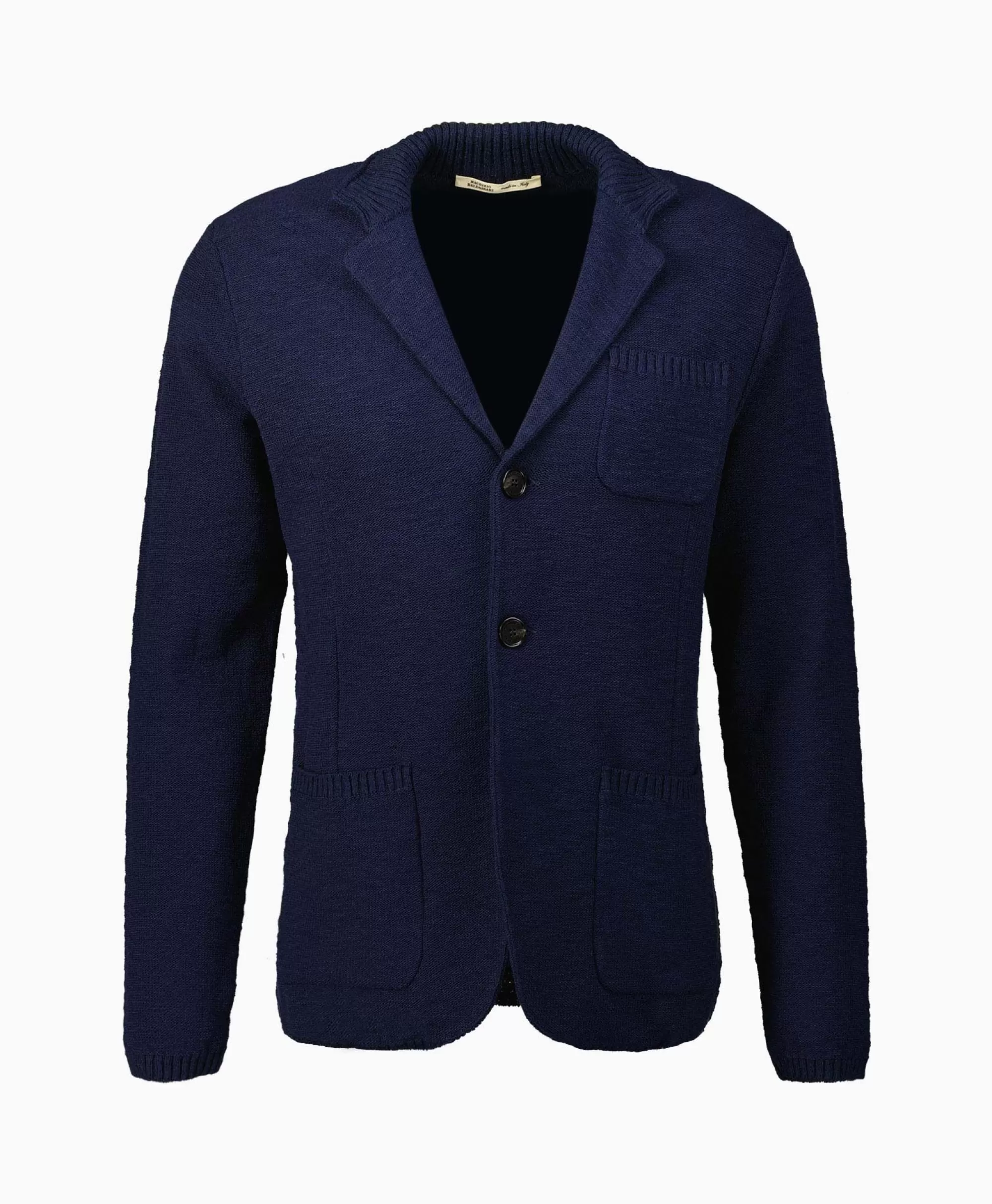 Jassen*Maurizio Baldassari Jack Knit With Rib Details Blauw