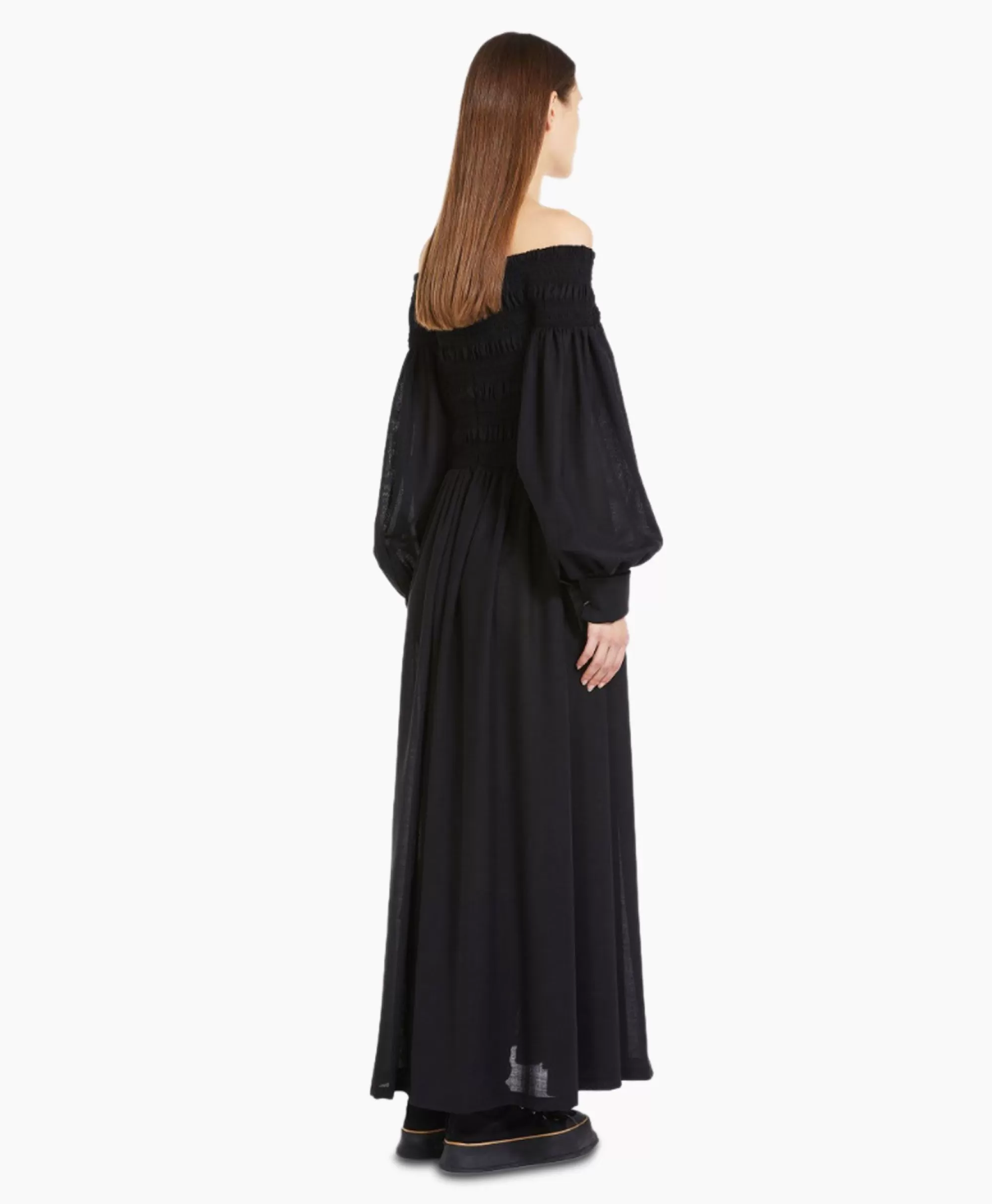 Jurken*Maxmara Maxi Jurk Manu Zwart