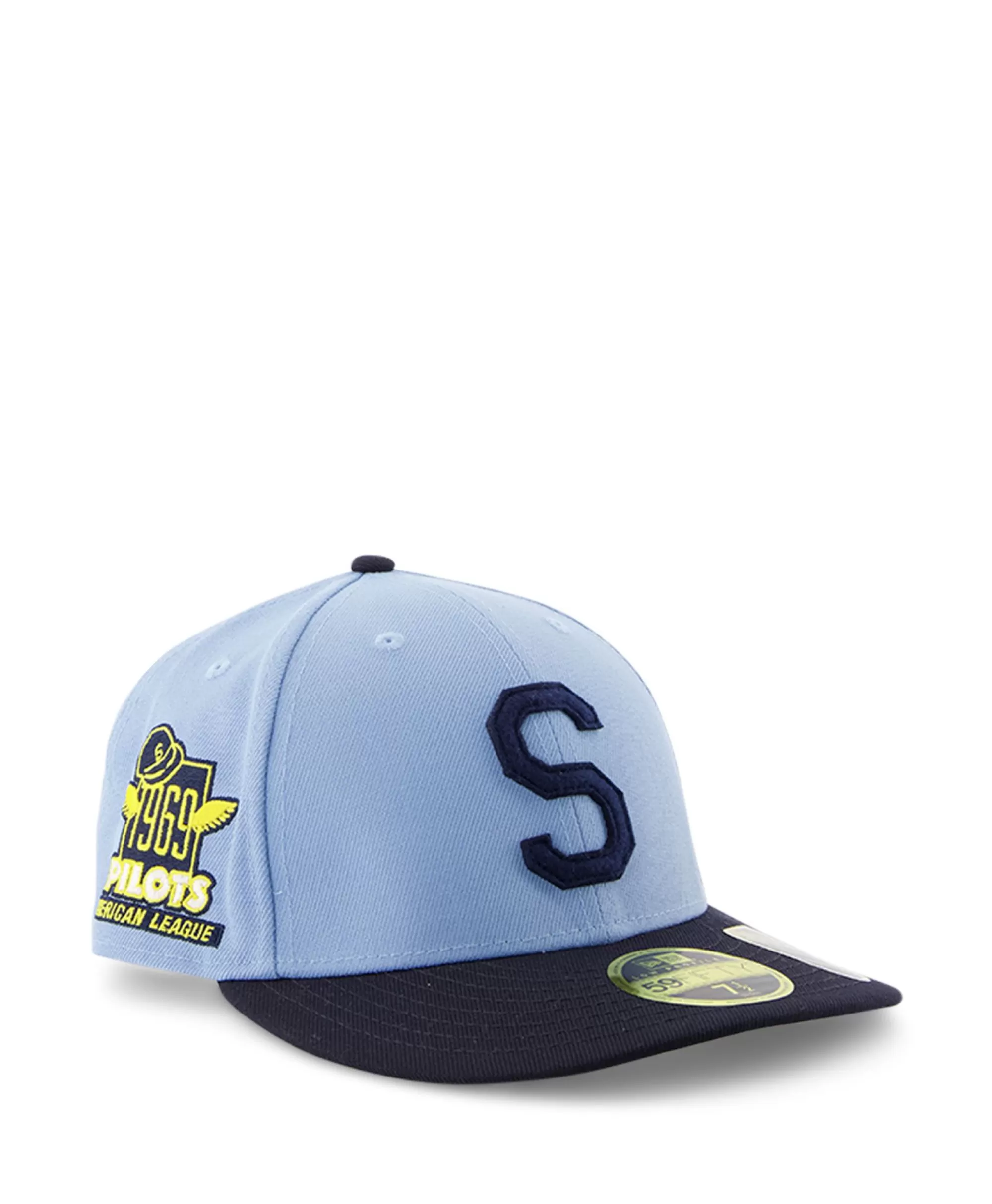 Petten*New Era Pet Coops 59Fifty Lp Seattle Pilots Licht Blauw