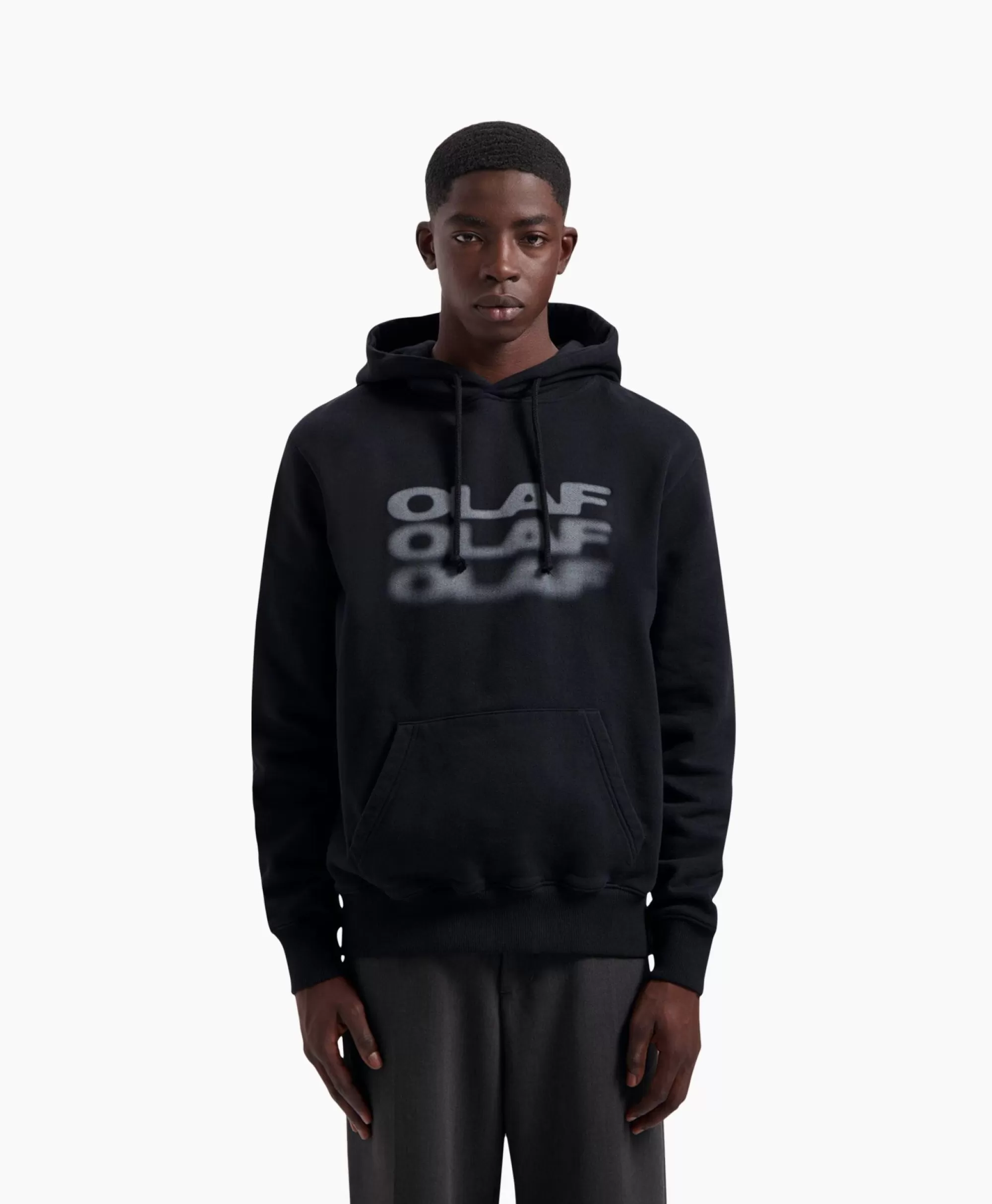 Truien*Olaf Hussein Hoodie Blur Logo Zwart