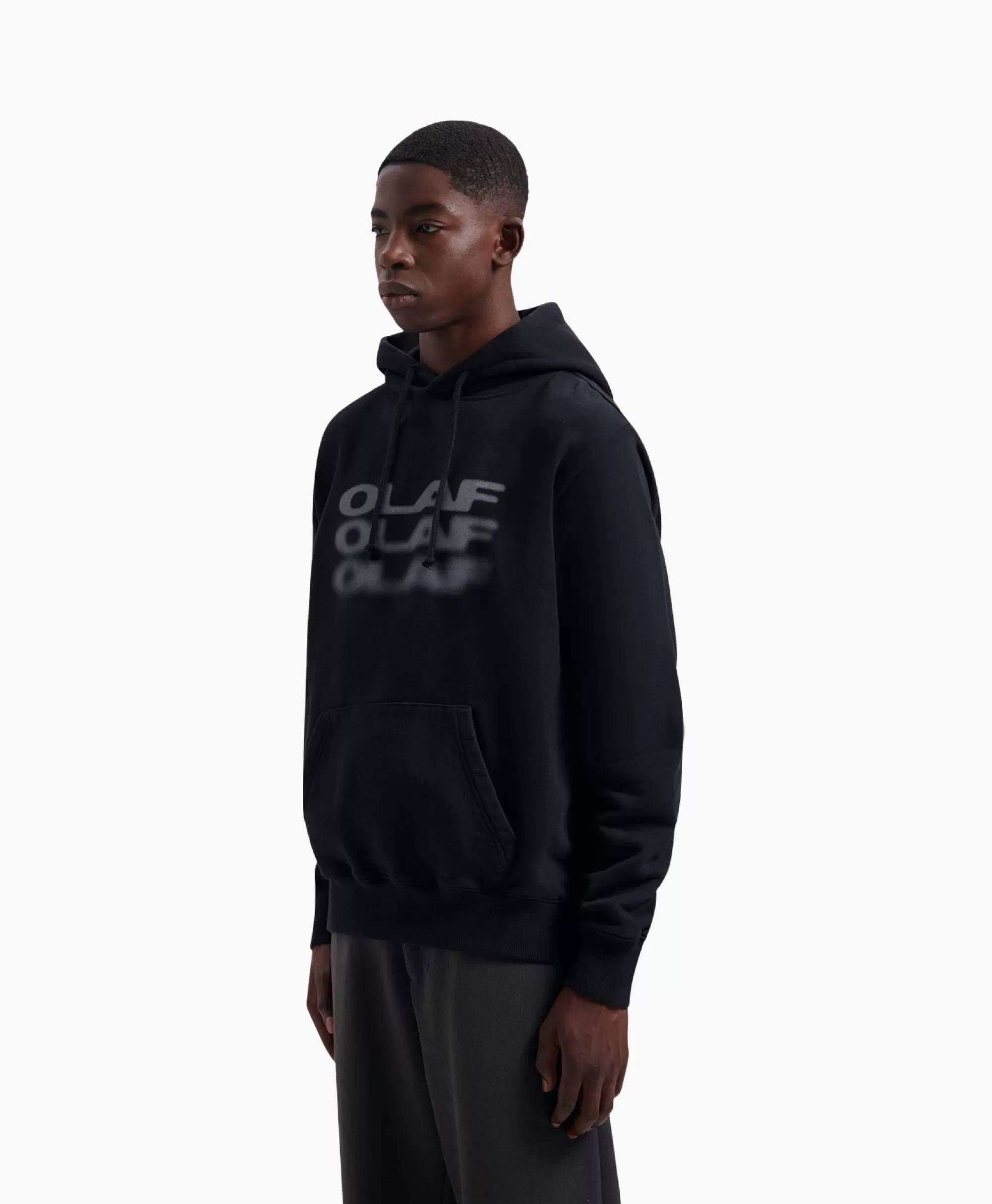 Truien*Olaf Hussein Hoodie Blur Logo Zwart