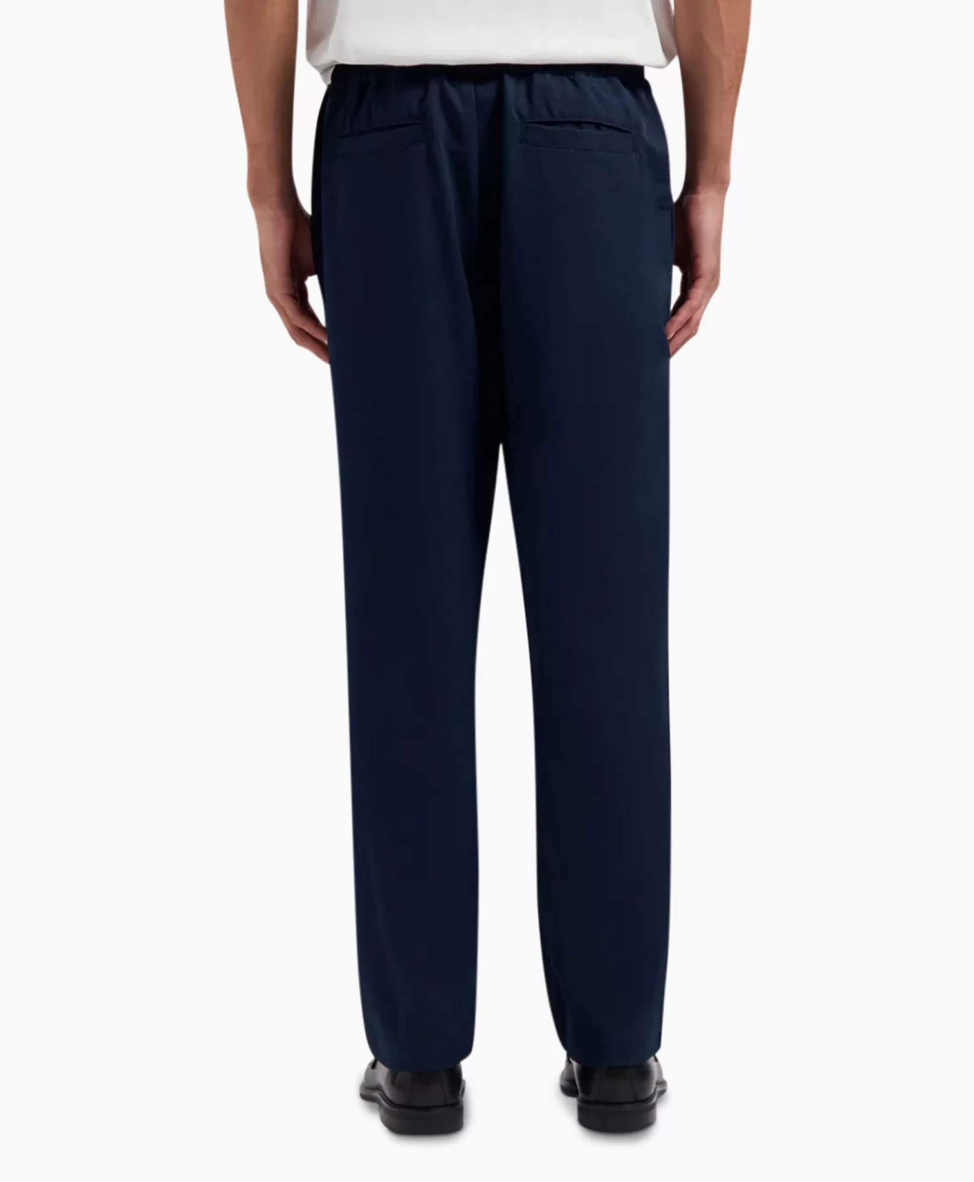 Broeken*Olaf Hussein Pantalon Pintuck Donker Blauw