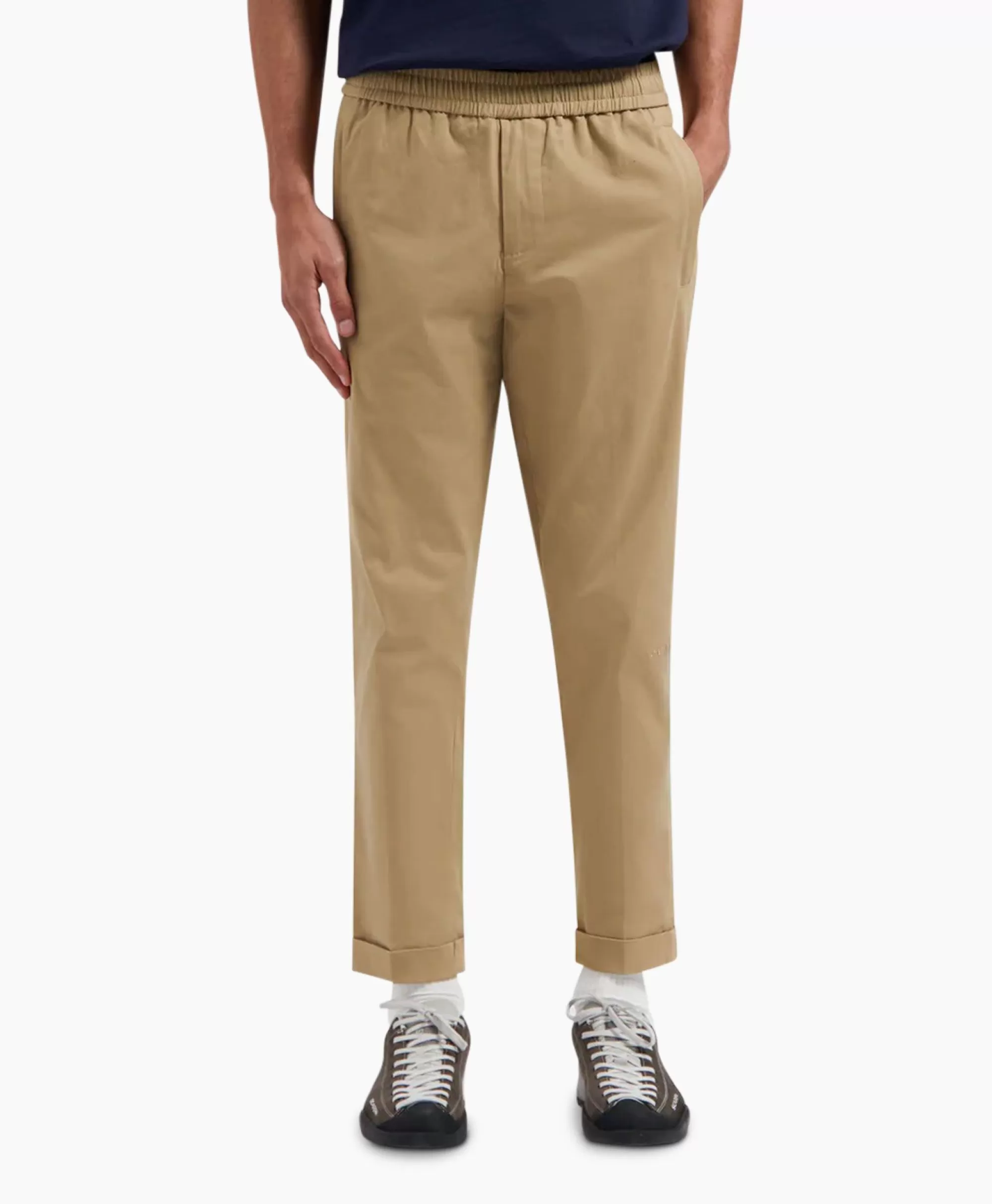 Broeken*Olaf Hussein Pantalon Slim Cotton Khaki