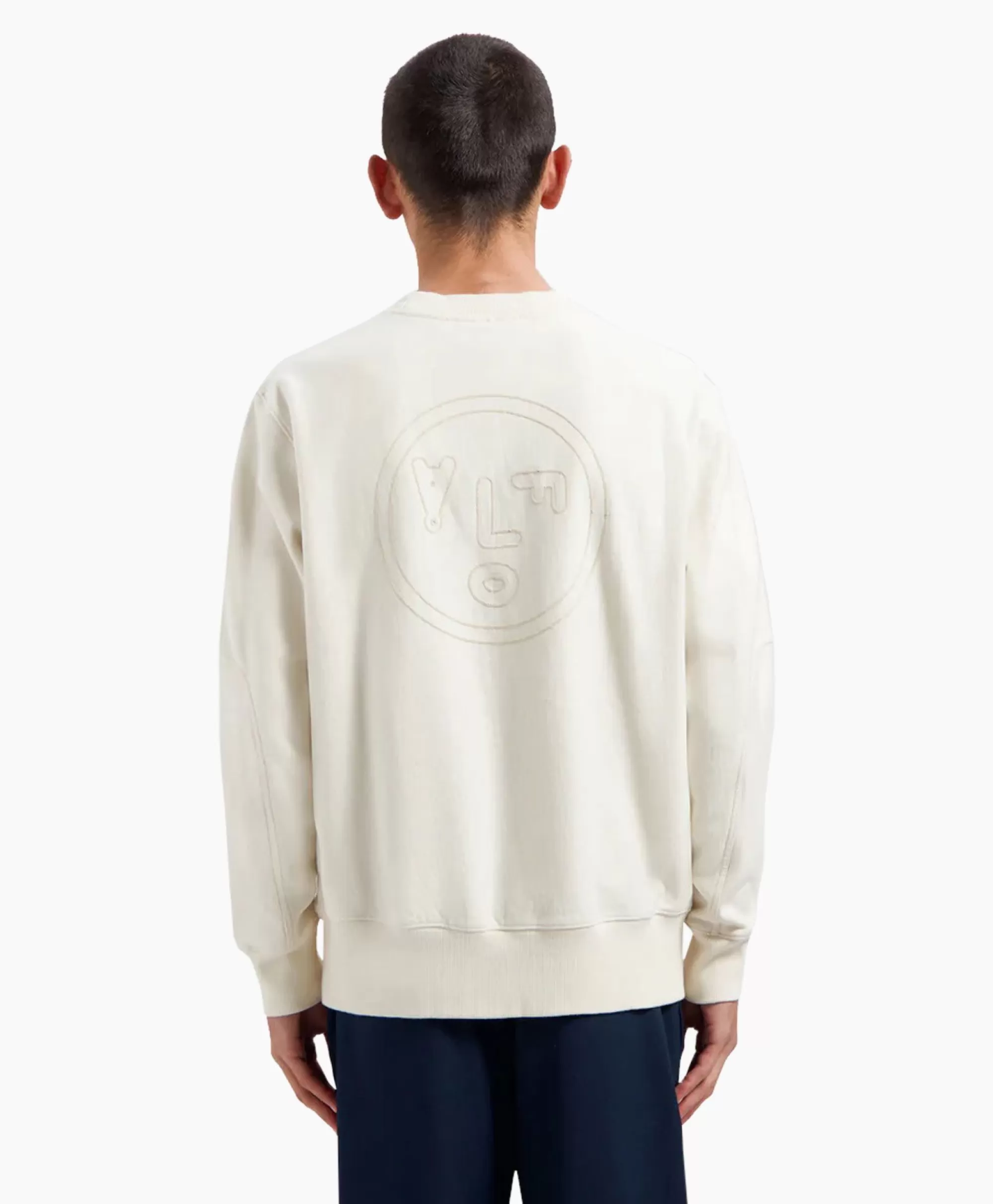 Truien*Olaf Hussein Pullover Face Chainstitch Off White