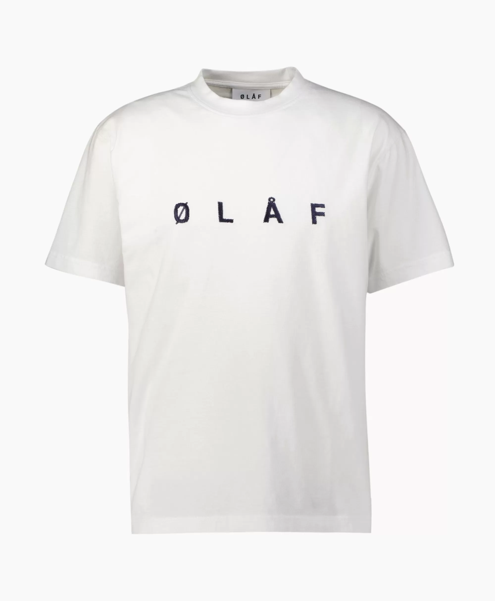 T-Shirts*Olaf Hussein T-Shirt Korte Mouw Embroidery Off White