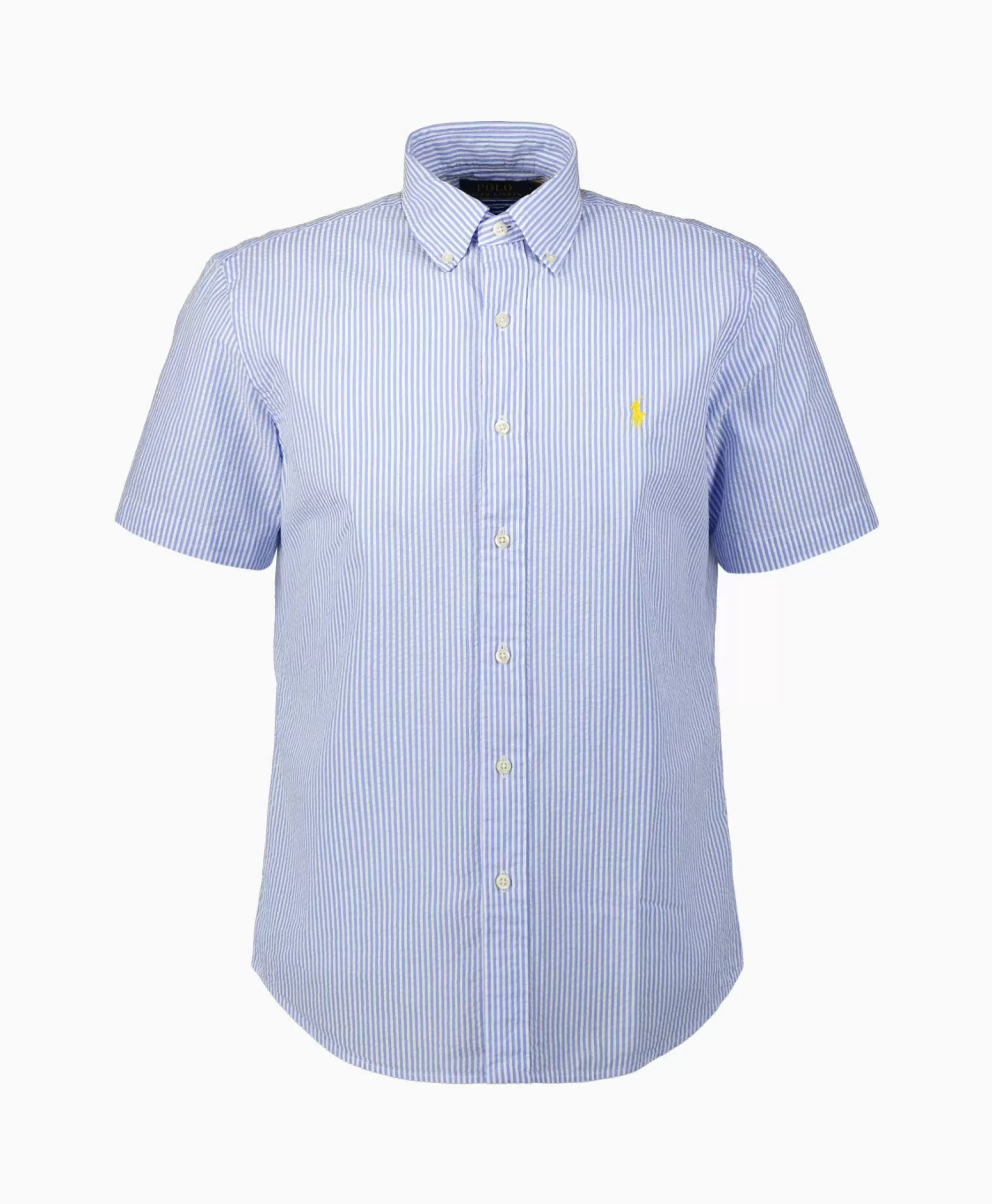 Overhemden*Ralph Lauren Overhemd Seersucker Short Sleeve Licht Blauw