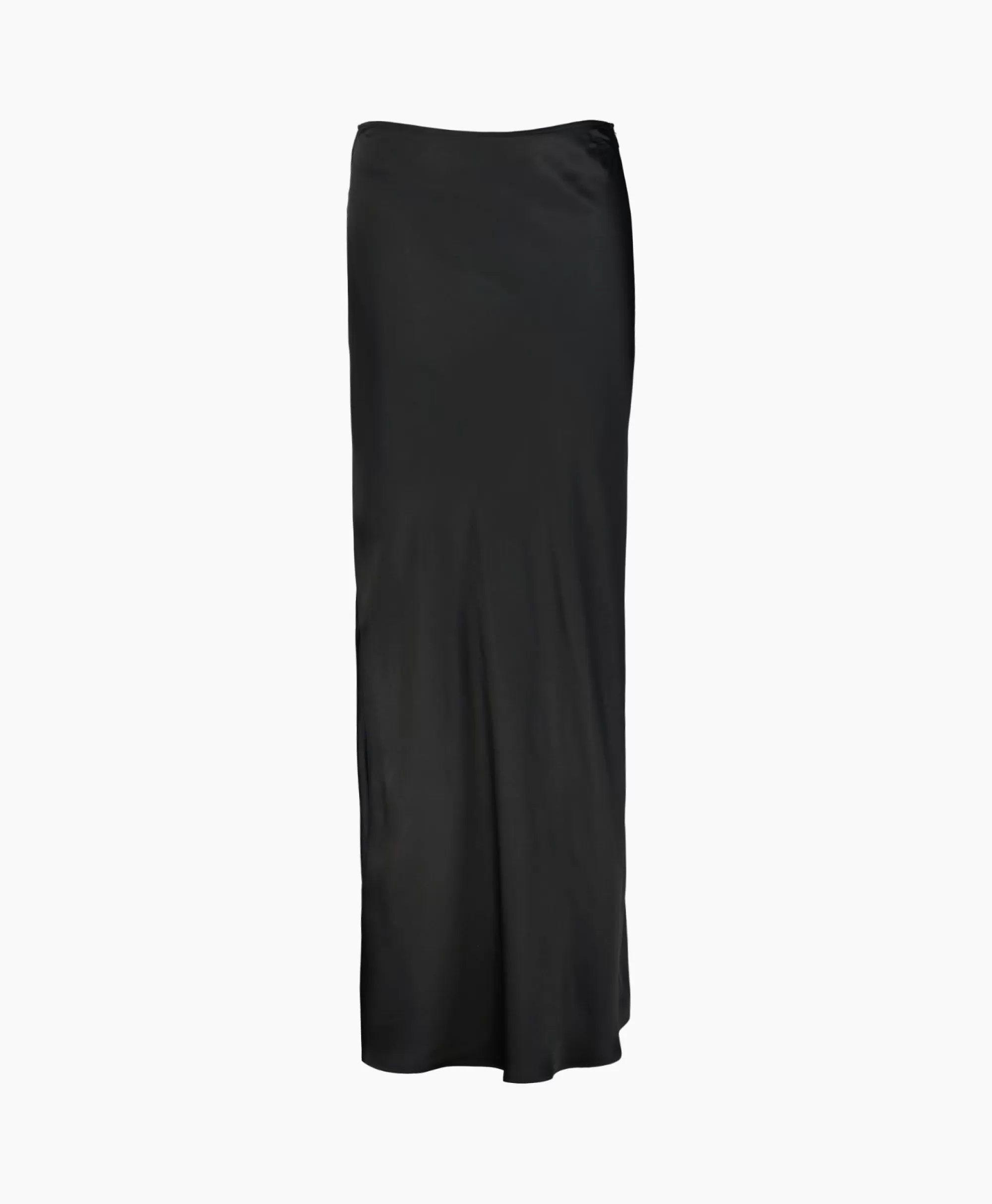 Rokken*Róhe Rohe Midi Rok Long Satin Zwart