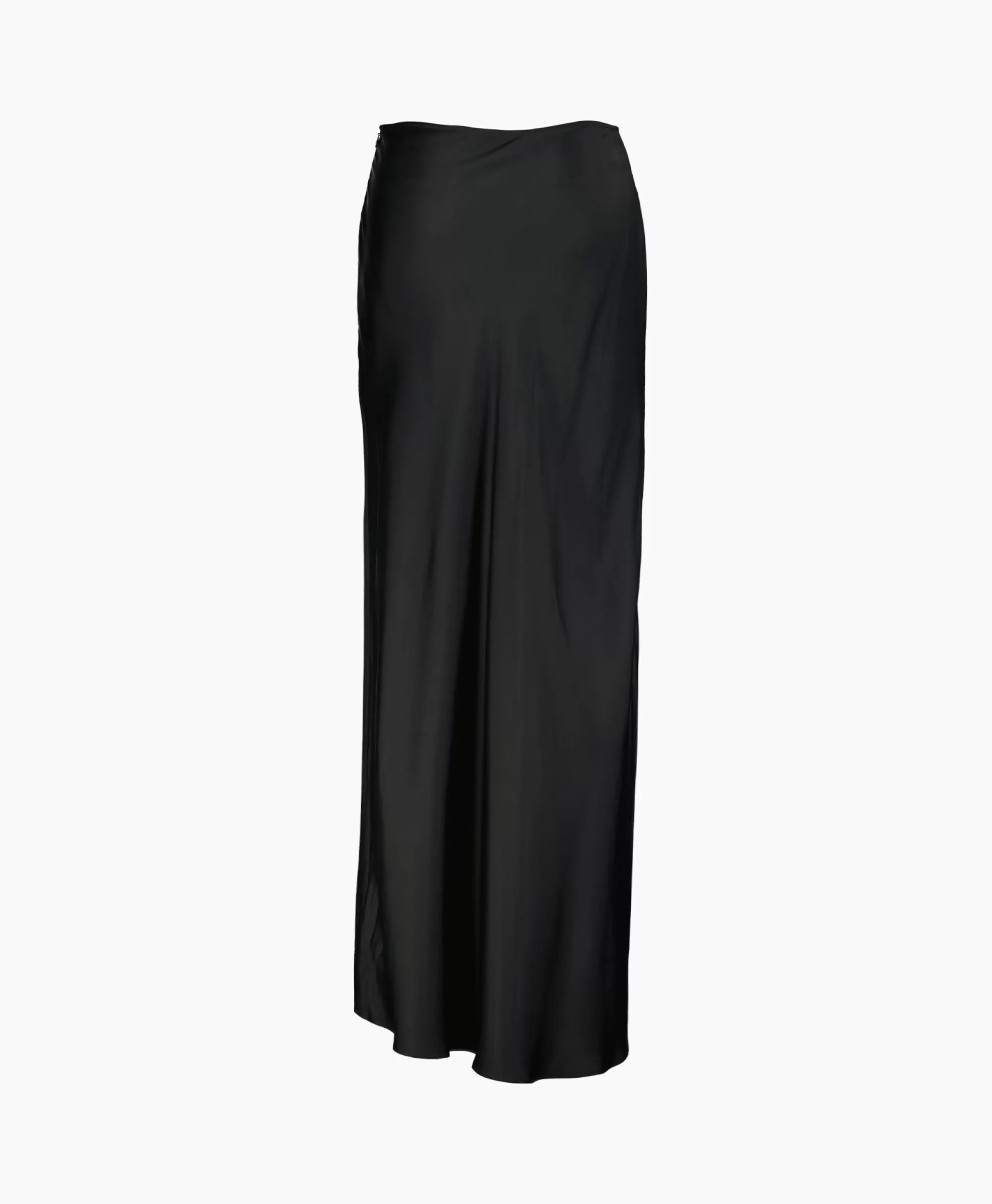 Rokken*Róhe Rohe Midi Rok Long Satin Zwart