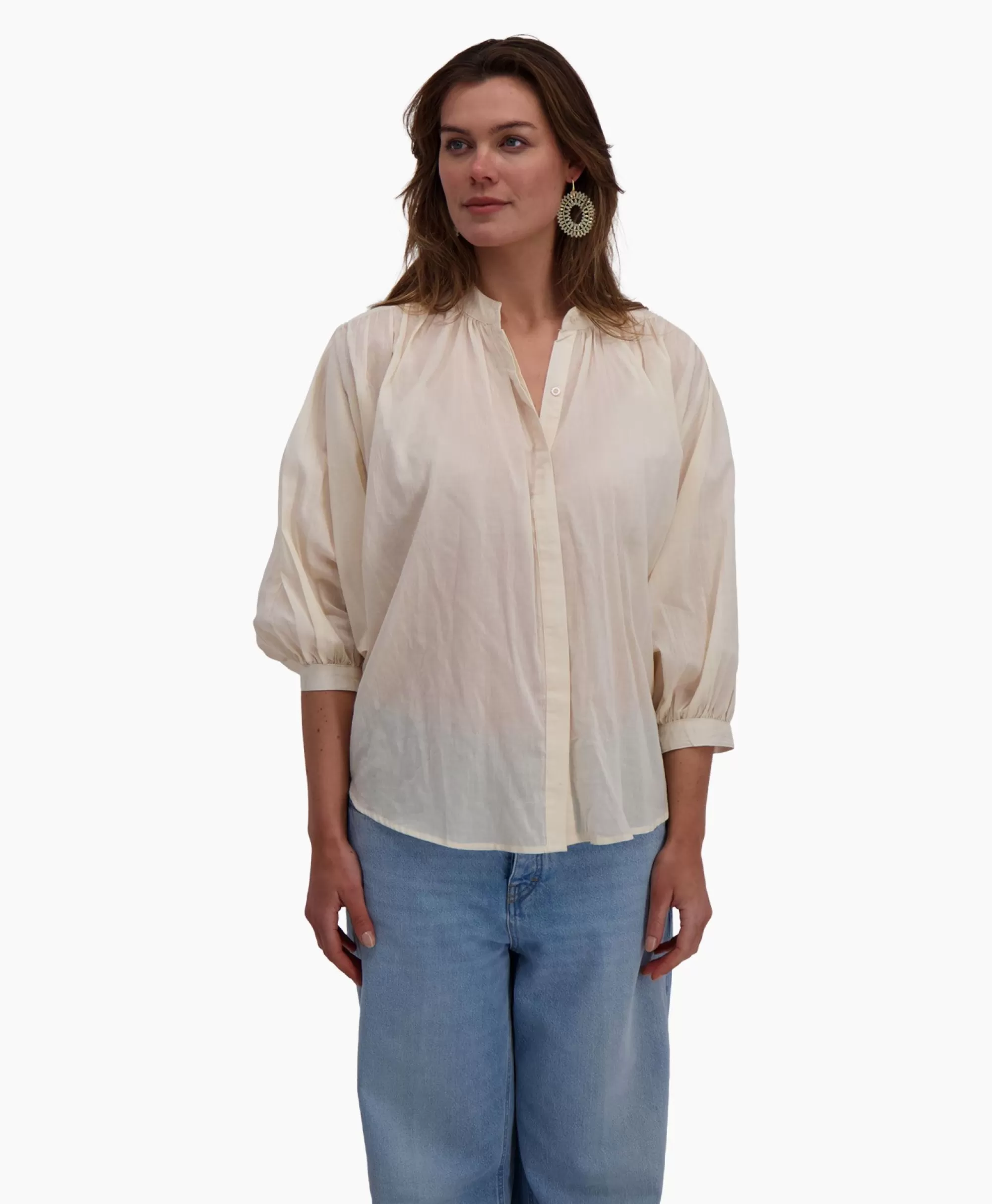 Blouses*Sea Me Happy Blouse Balloon Beige