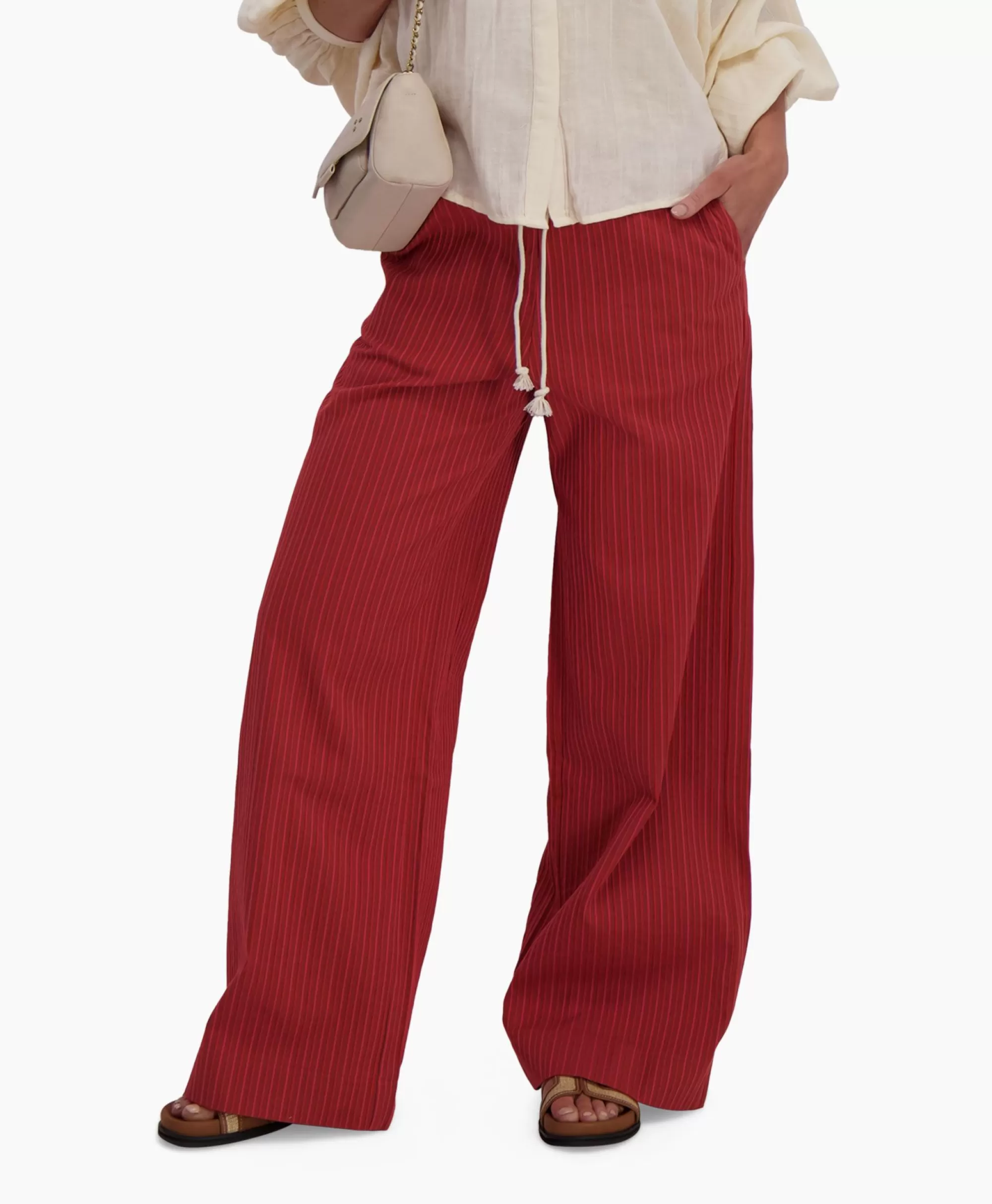 Broeken*Sea Me Happy Pantalon Riley Woven Donker Rood