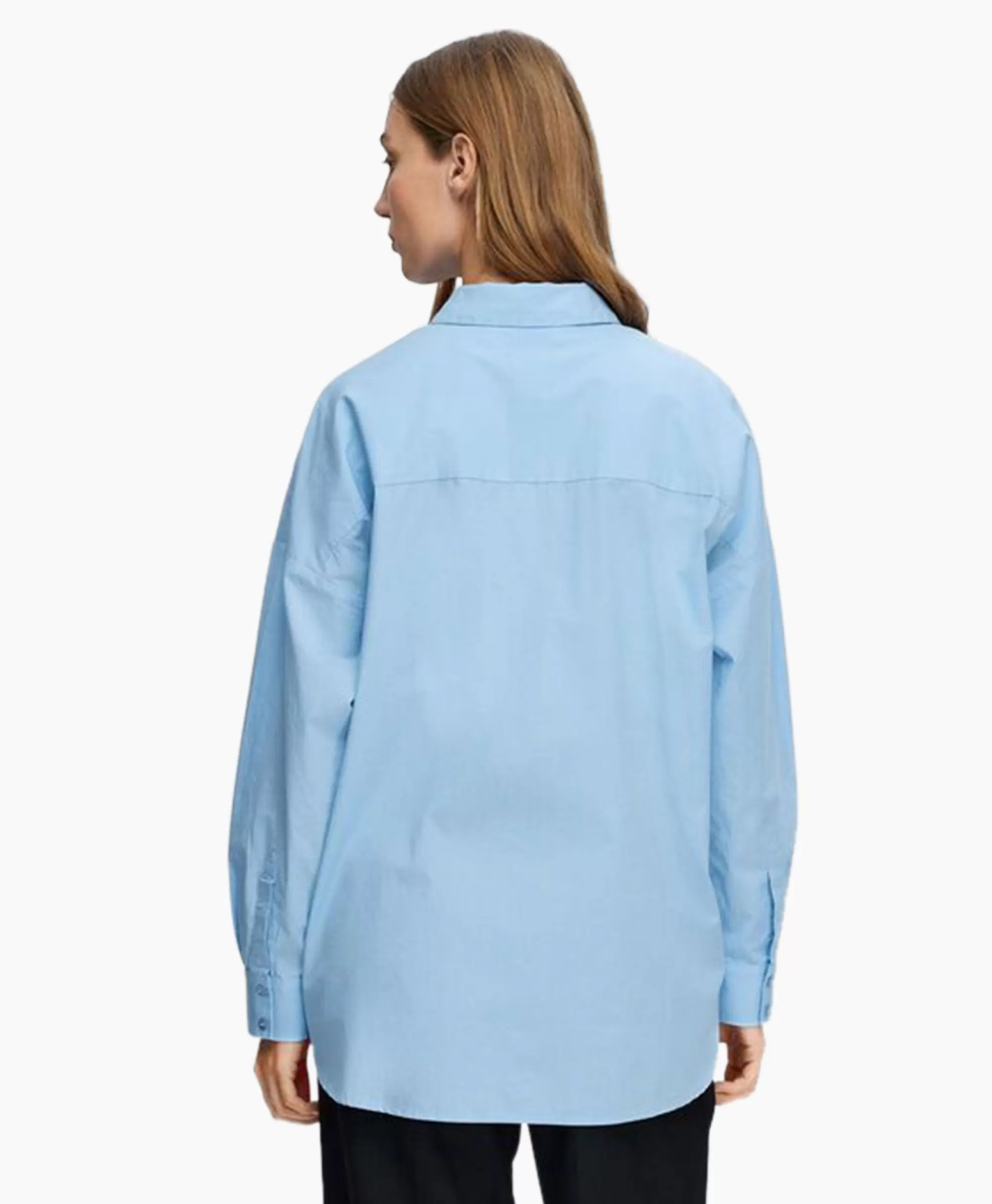 Blouses*Selected Femme Blouse Dina-Sanni Ls Shirt Noos Blauw