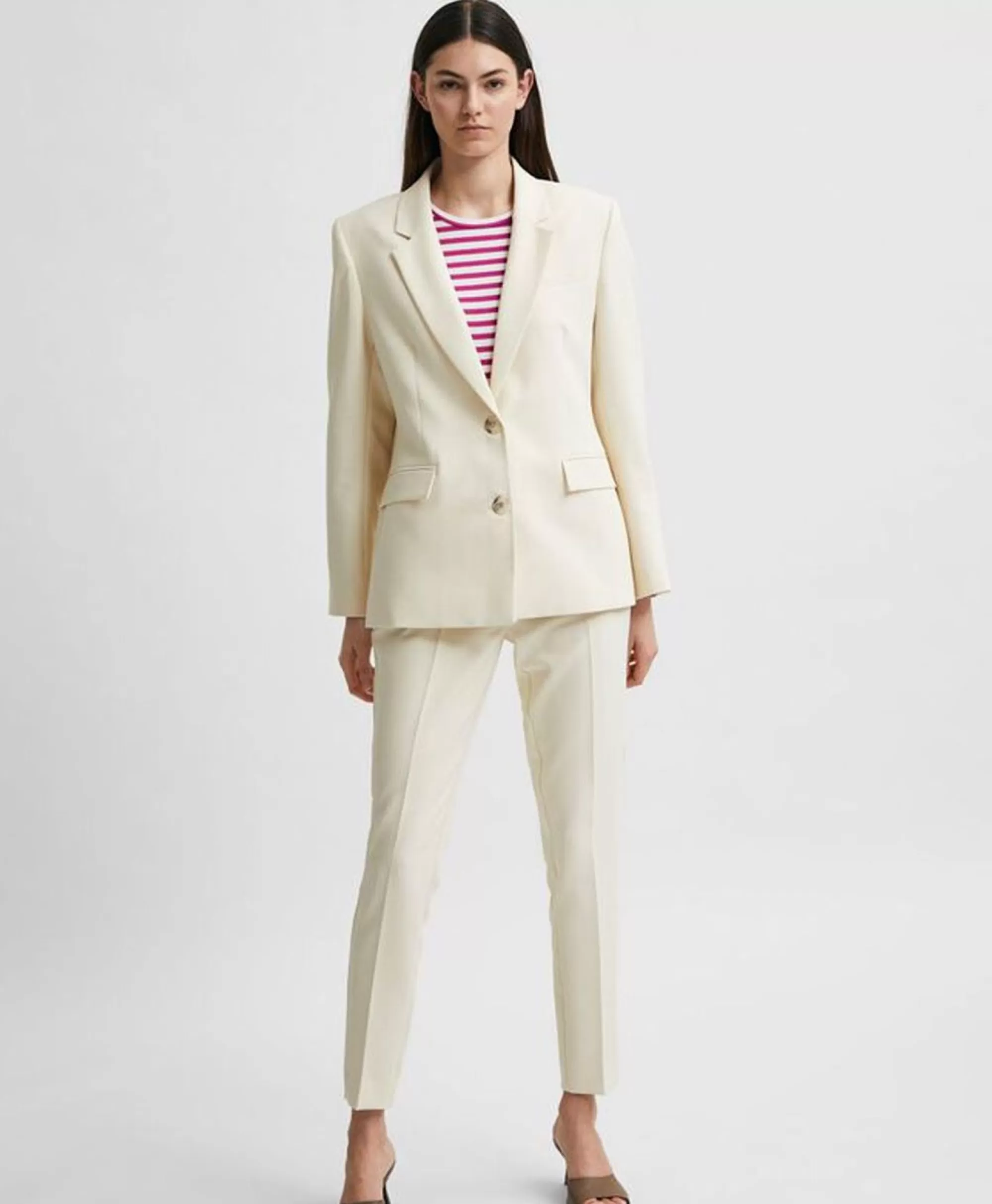 Blazers*Selected Femme Jasje Rita Classic Blazer Birch B Off White