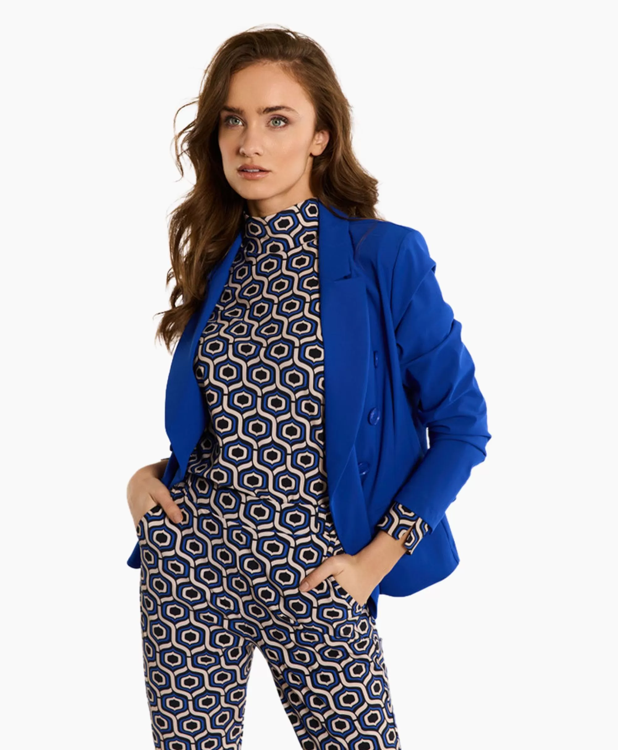 Blazers*Studio Anneloes Blazer Imari Bonded Blauw