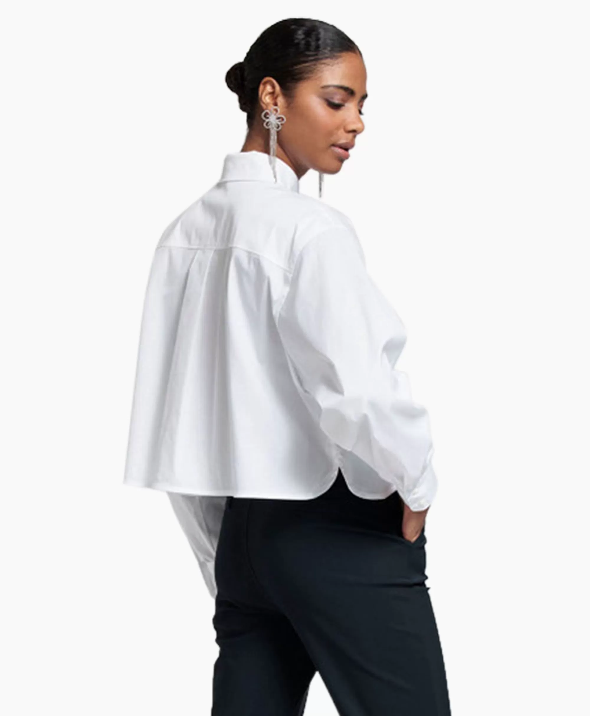 Blouses*Studio Anneloes Blouse Dion Cropped Poplin Wit