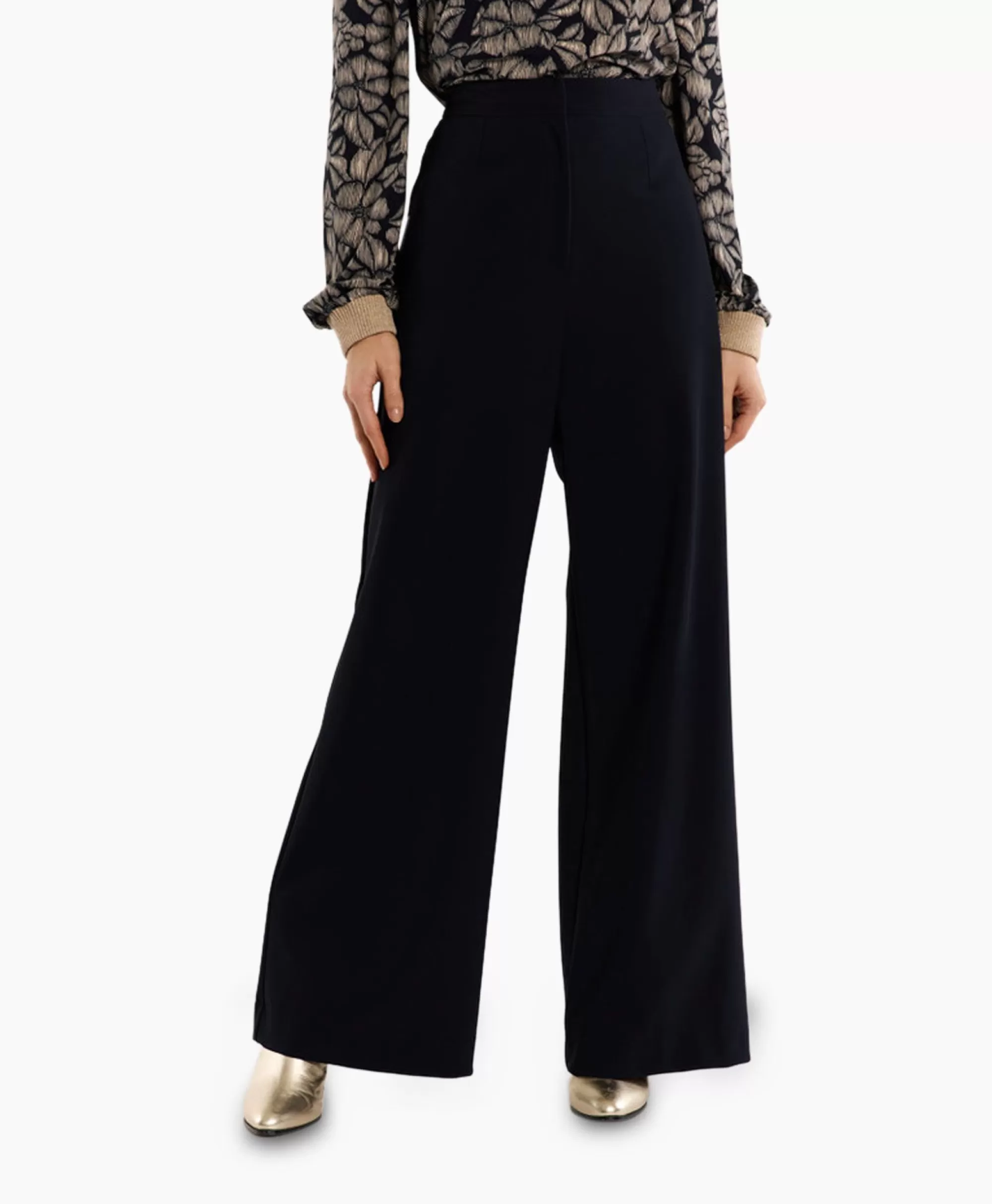 Broeken*Studio Anneloes Broek Holly Bonded Trousers Donker Blauw