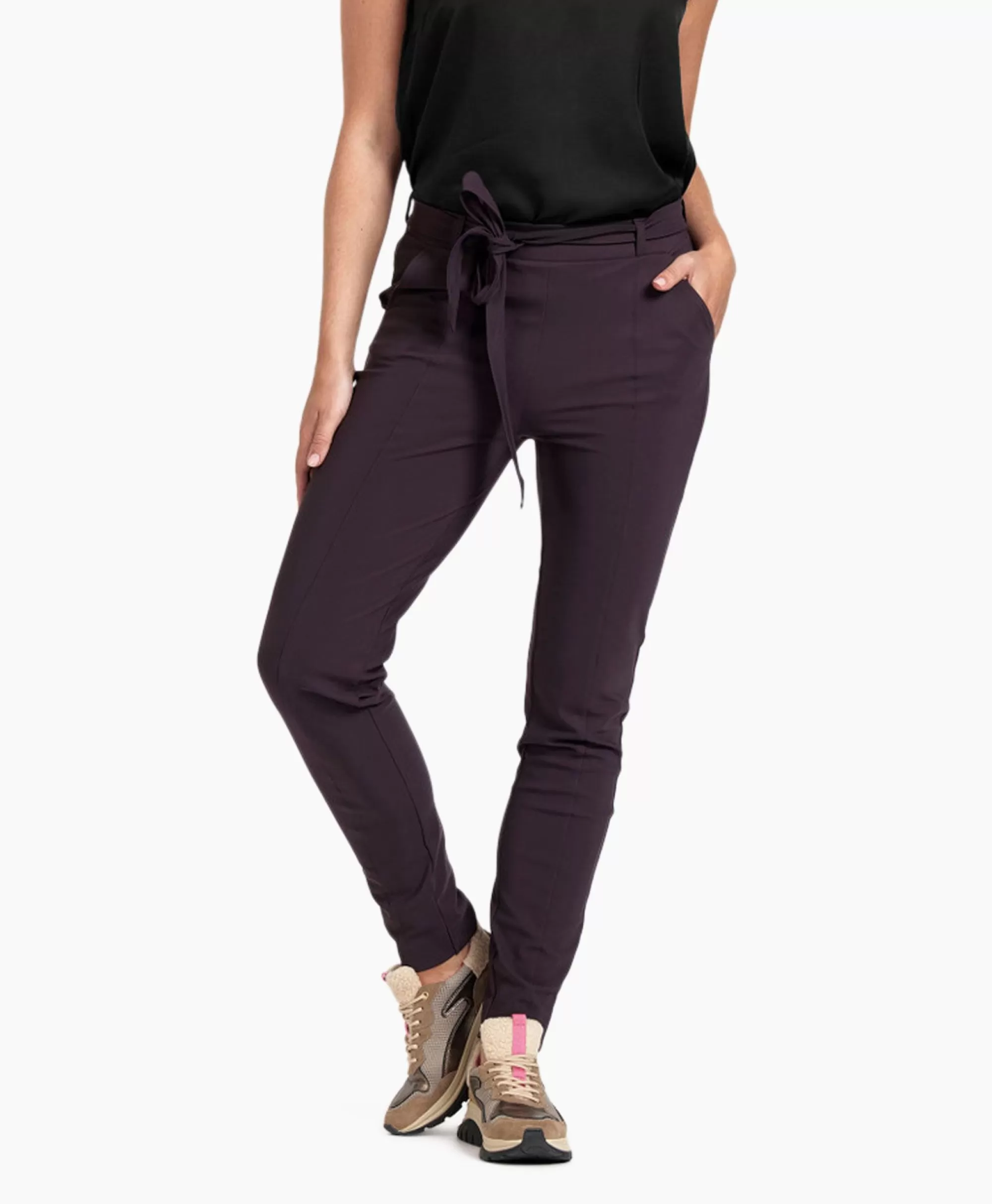 Broeken*Studio Anneloes Broek Katlyn Bonded Trousers Bruin