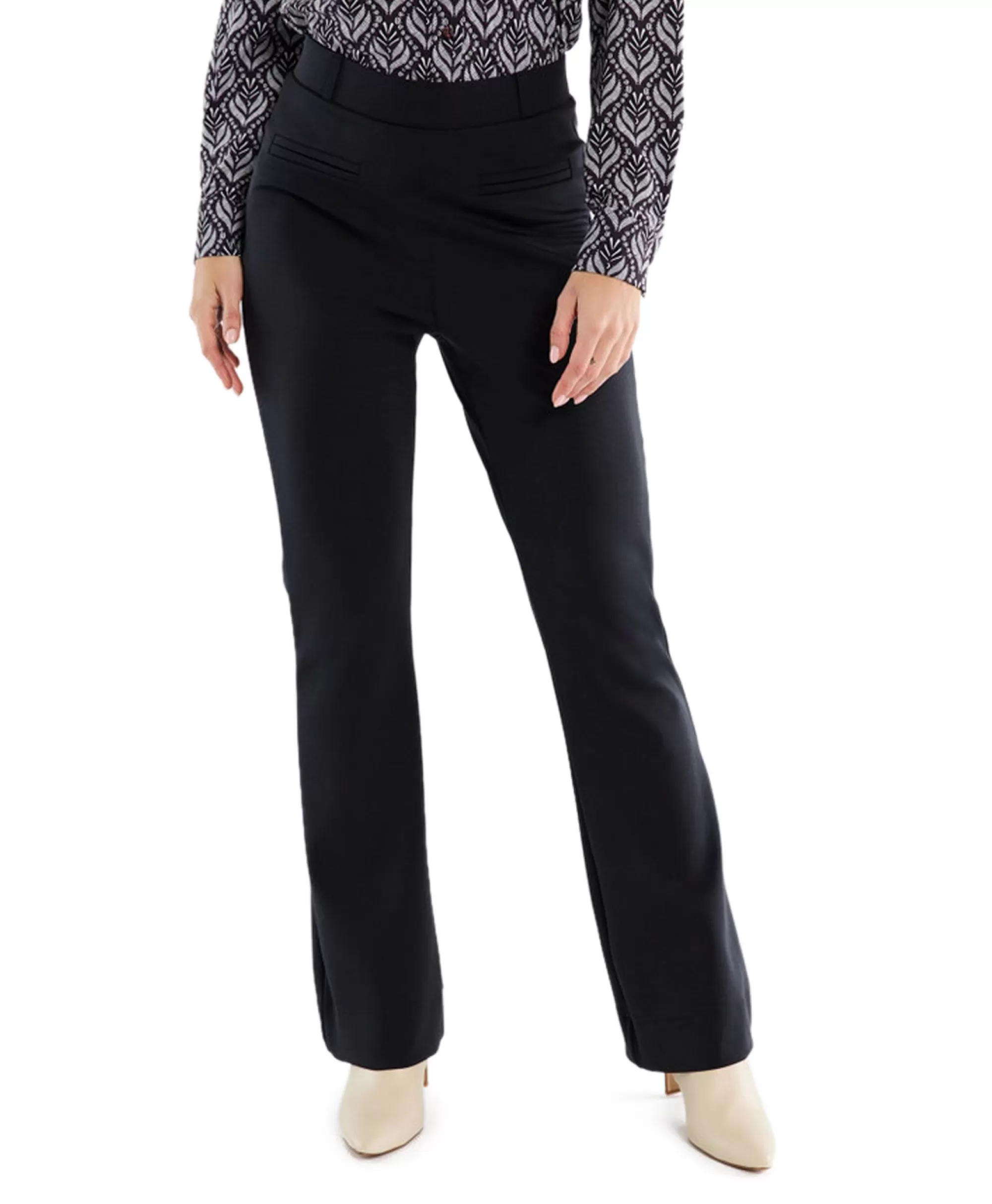 Broeken*Studio Anneloes Broek Lio Shiny Bnd Flair Trousers Zwart