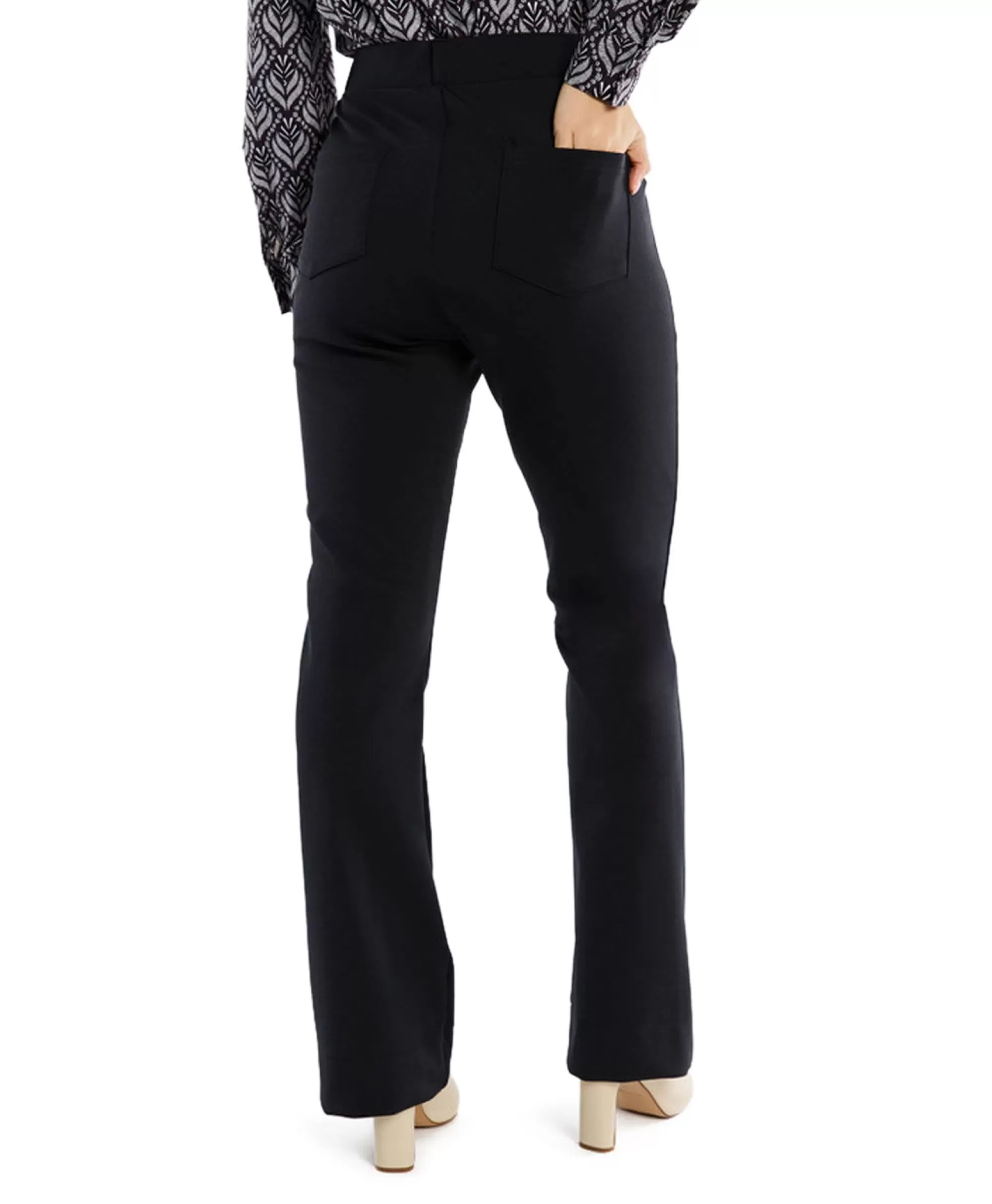 Broeken*Studio Anneloes Broek Lio Shiny Bnd Flair Trousers Zwart