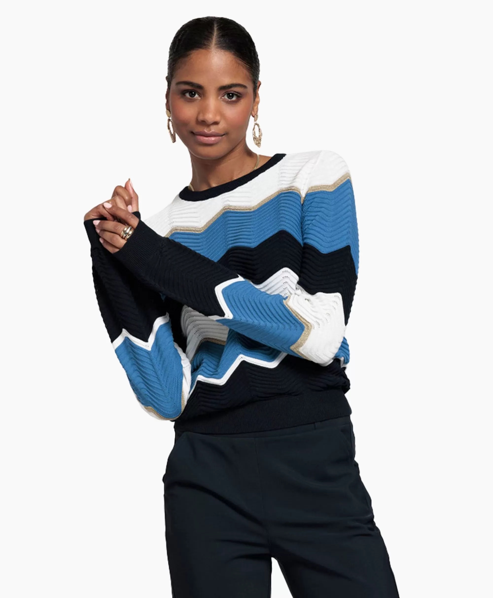 Truien*Studio Anneloes Pullover Isa Zigzag Ajour Ecru