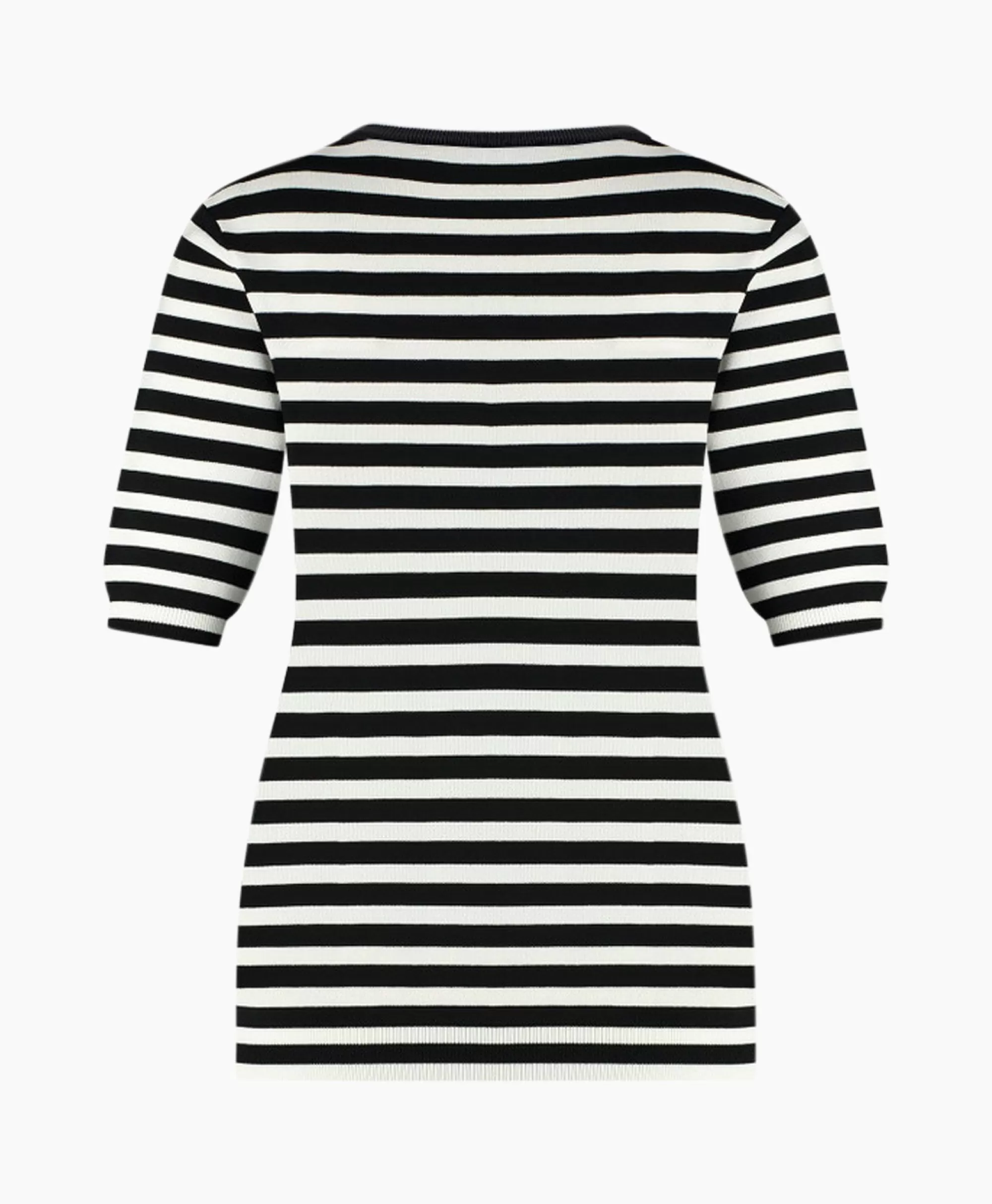 Truien*Studio Anneloes Pullover Luna Stripe Short Slv Zwart Dessin