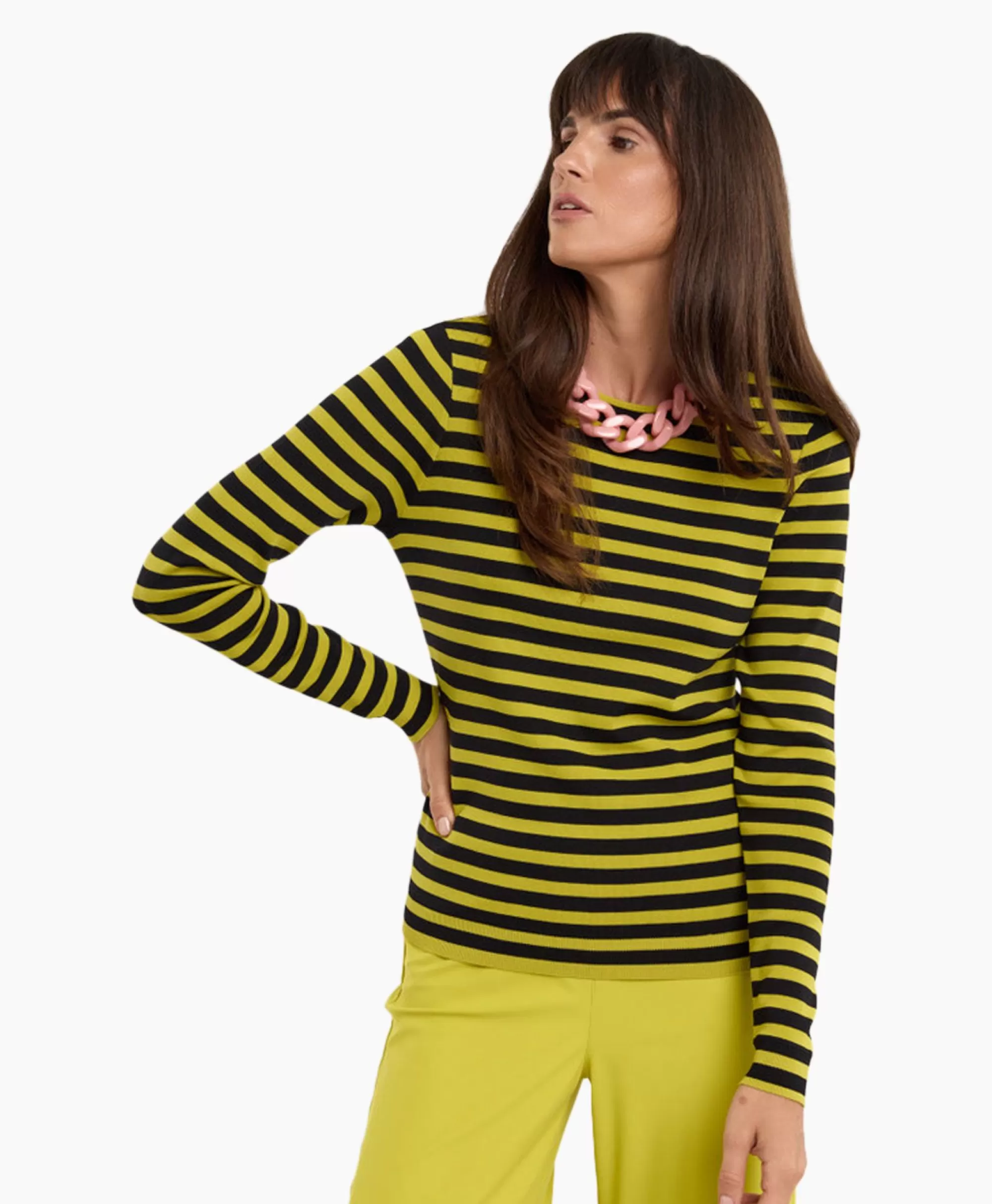 Truien*Studio Anneloes Pullover Luna Stripe Zwart Dessin