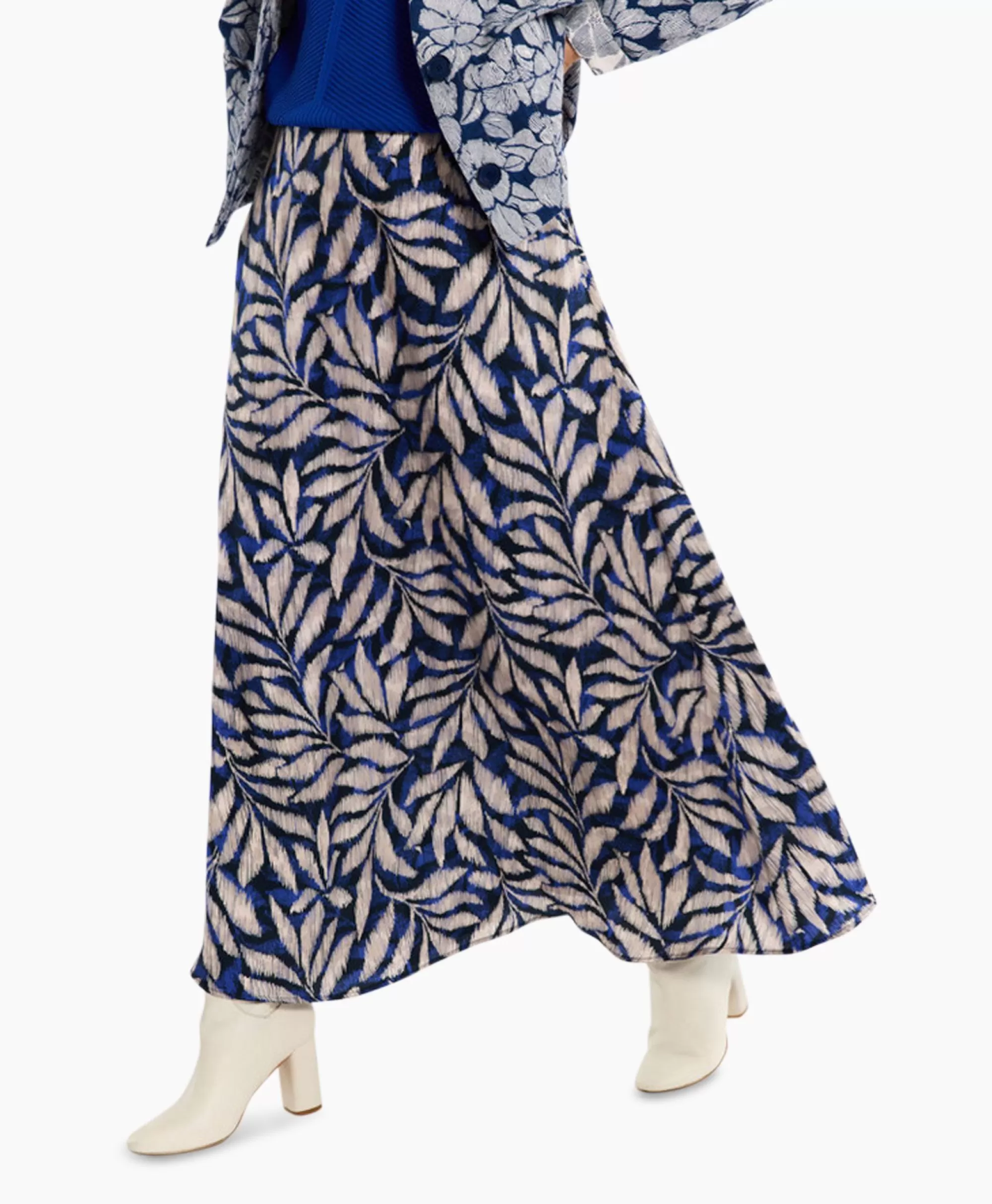 Rokken*Studio Anneloes Rok Janou Satin Flower Skirt Blauw