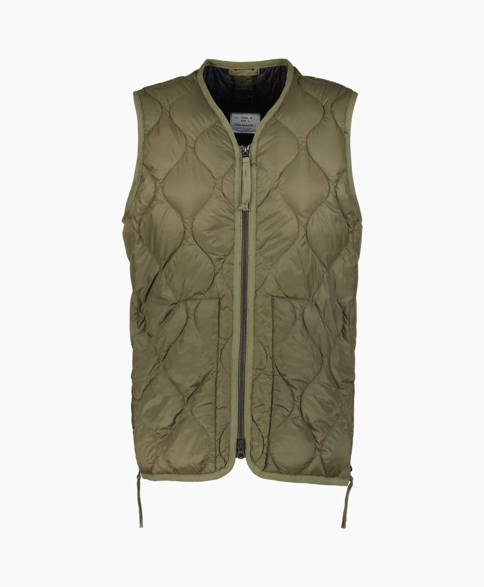 Jassen*Taion Bodywarmer Military V Neck Olijf