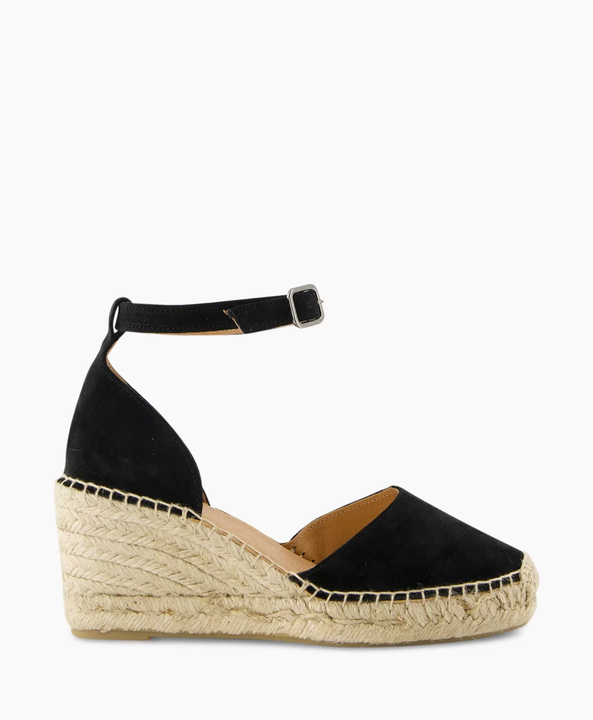 Instappers*Via Vai Espadrille Flora Braid Zwart