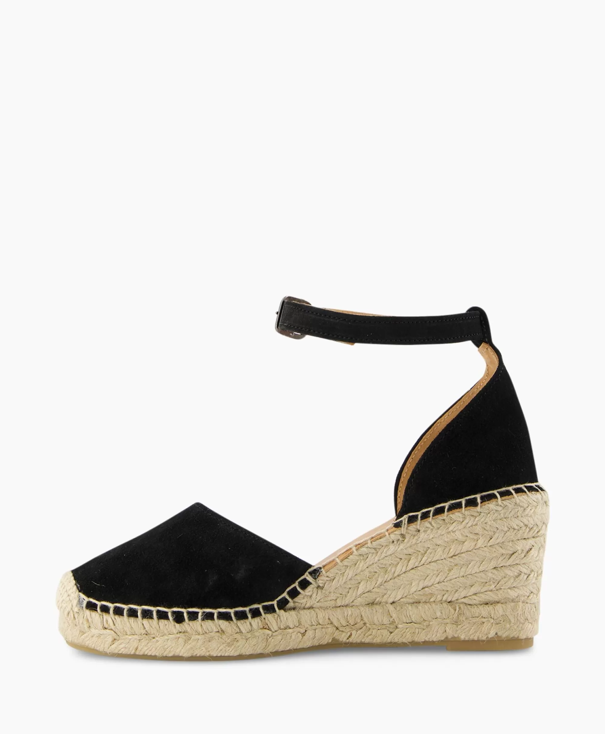 Instappers*Via Vai Espadrille Flora Braid Zwart