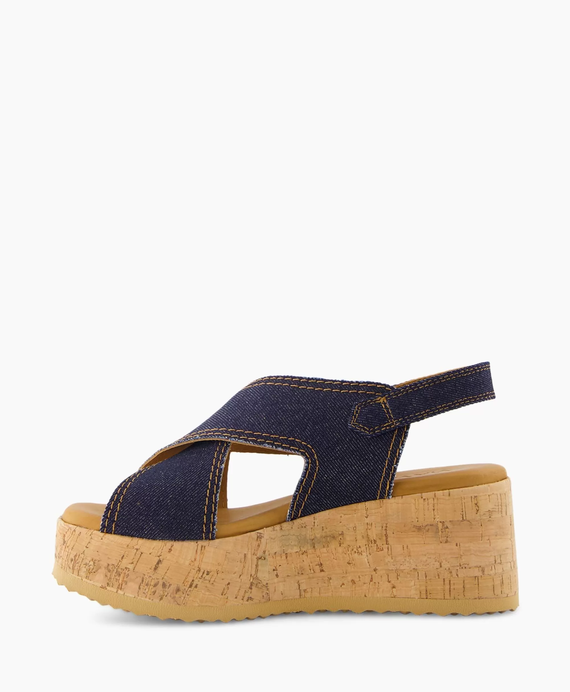 Sandalen*Via Vai Sandaal Met Hak Sissel Capri Blauw