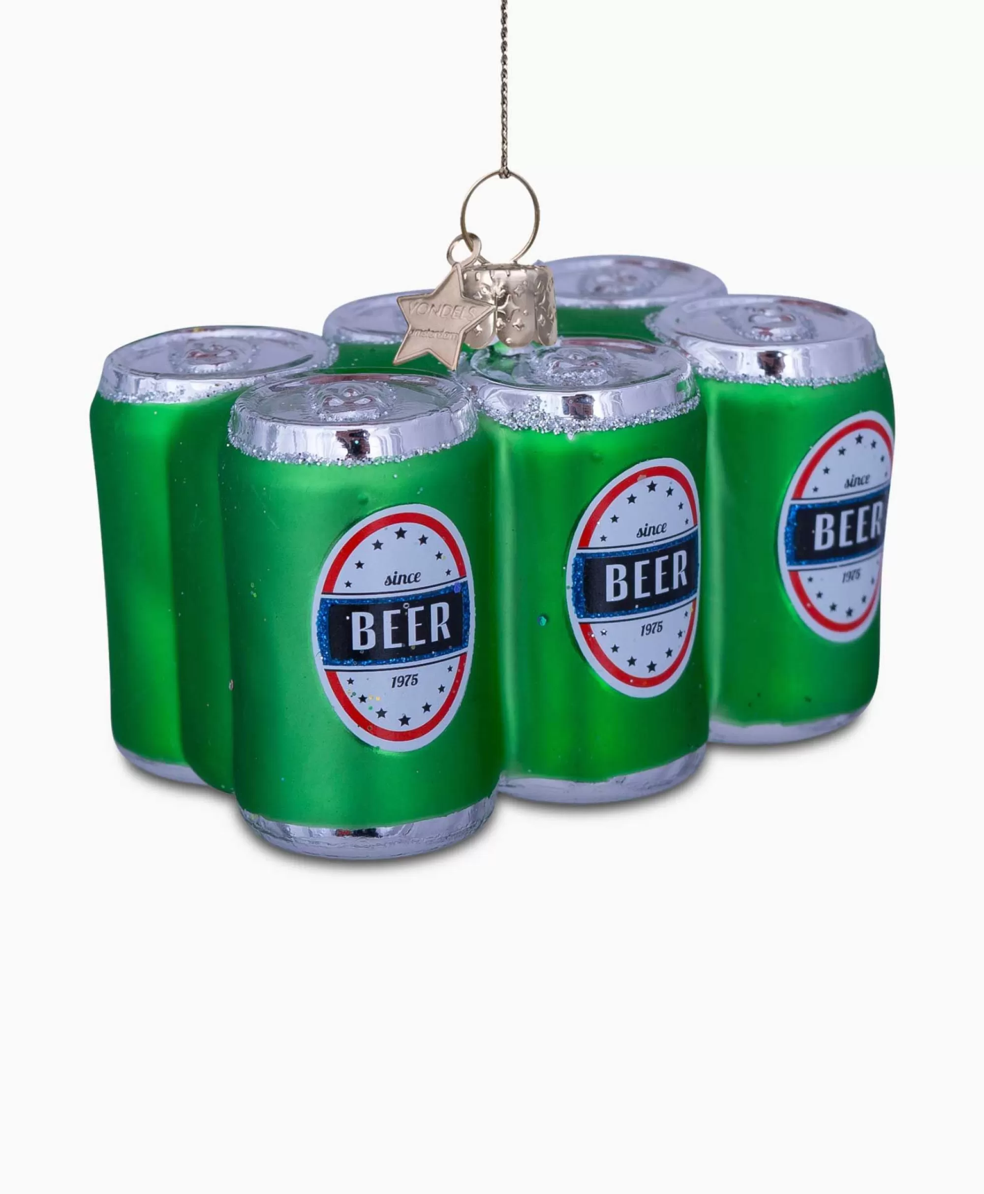 Lifestyle*Vondels Kerstbal Sixpack Bier Groen