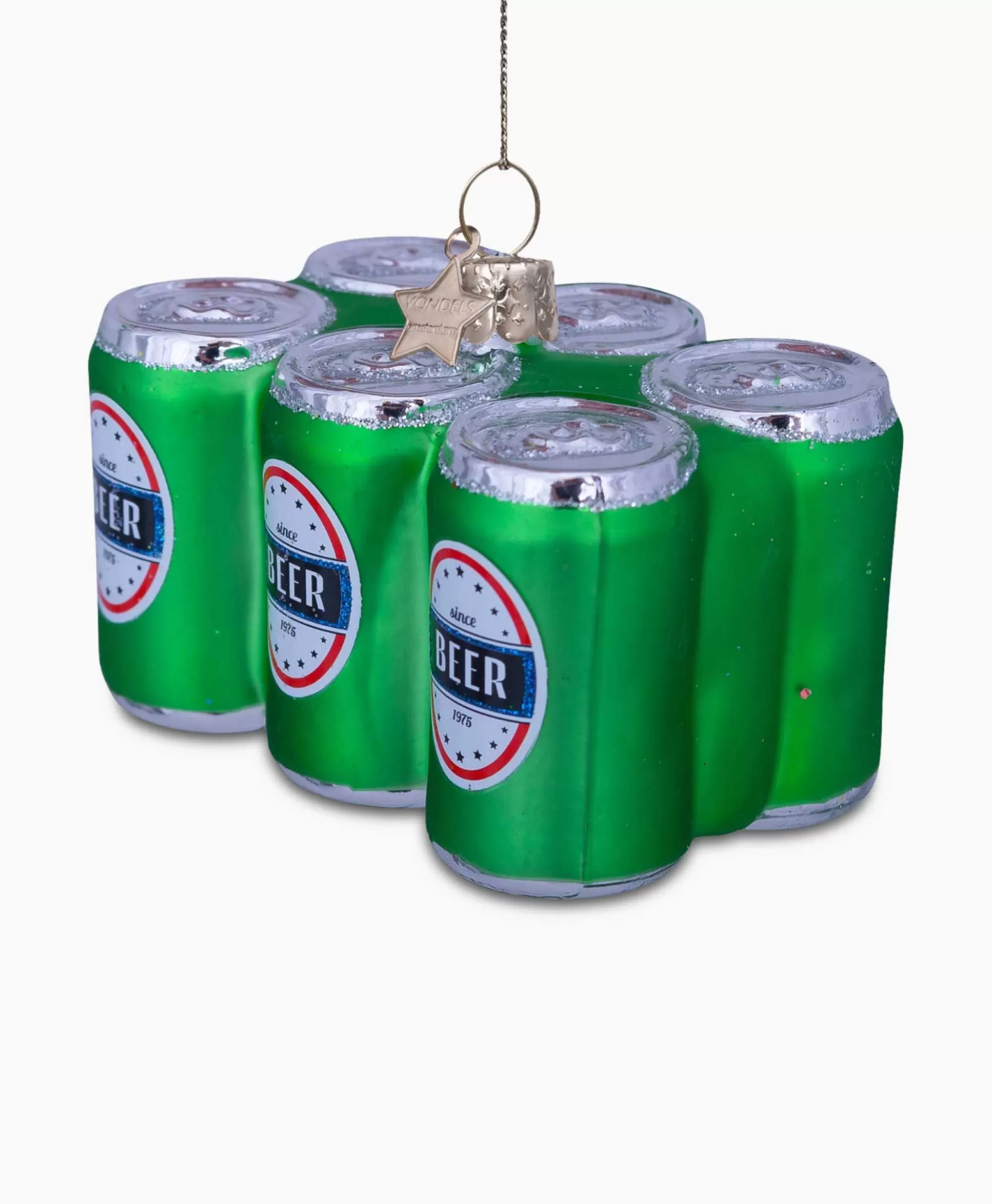 Lifestyle*Vondels Kerstbal Sixpack Bier Groen