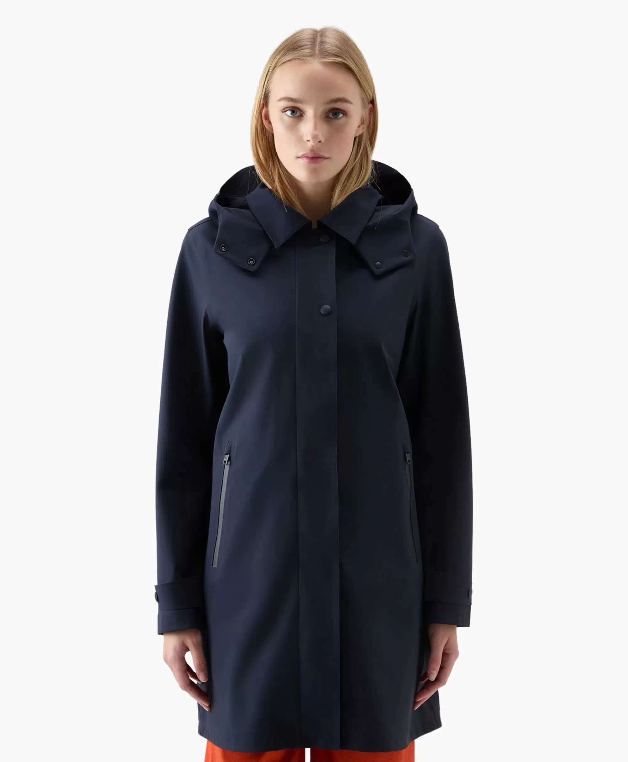 Jassen*Woolrich Parka High Tech Bonded Donker Blauw