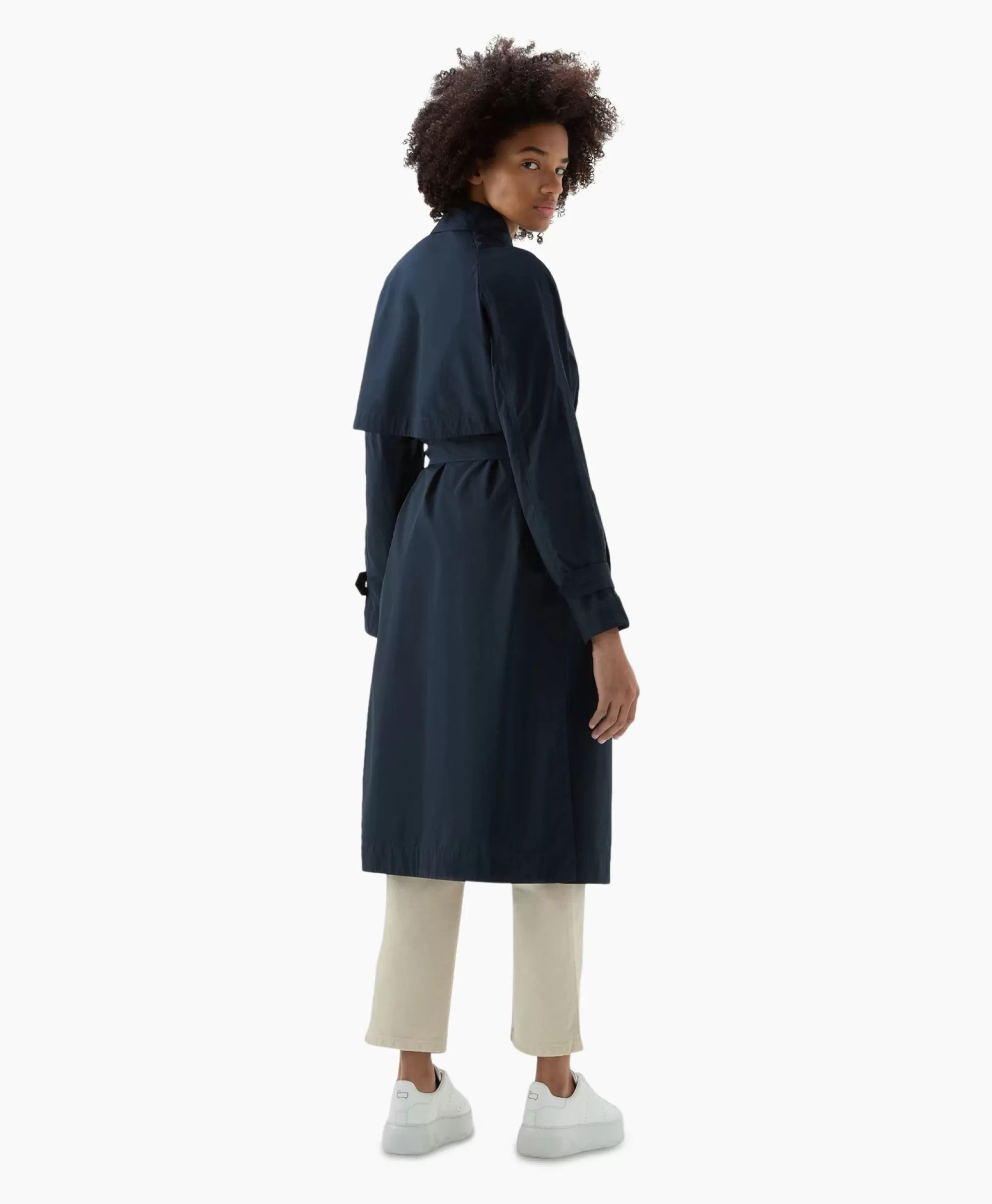 Jassen*Woolrich Trenchcoat Summer Donker Blauw