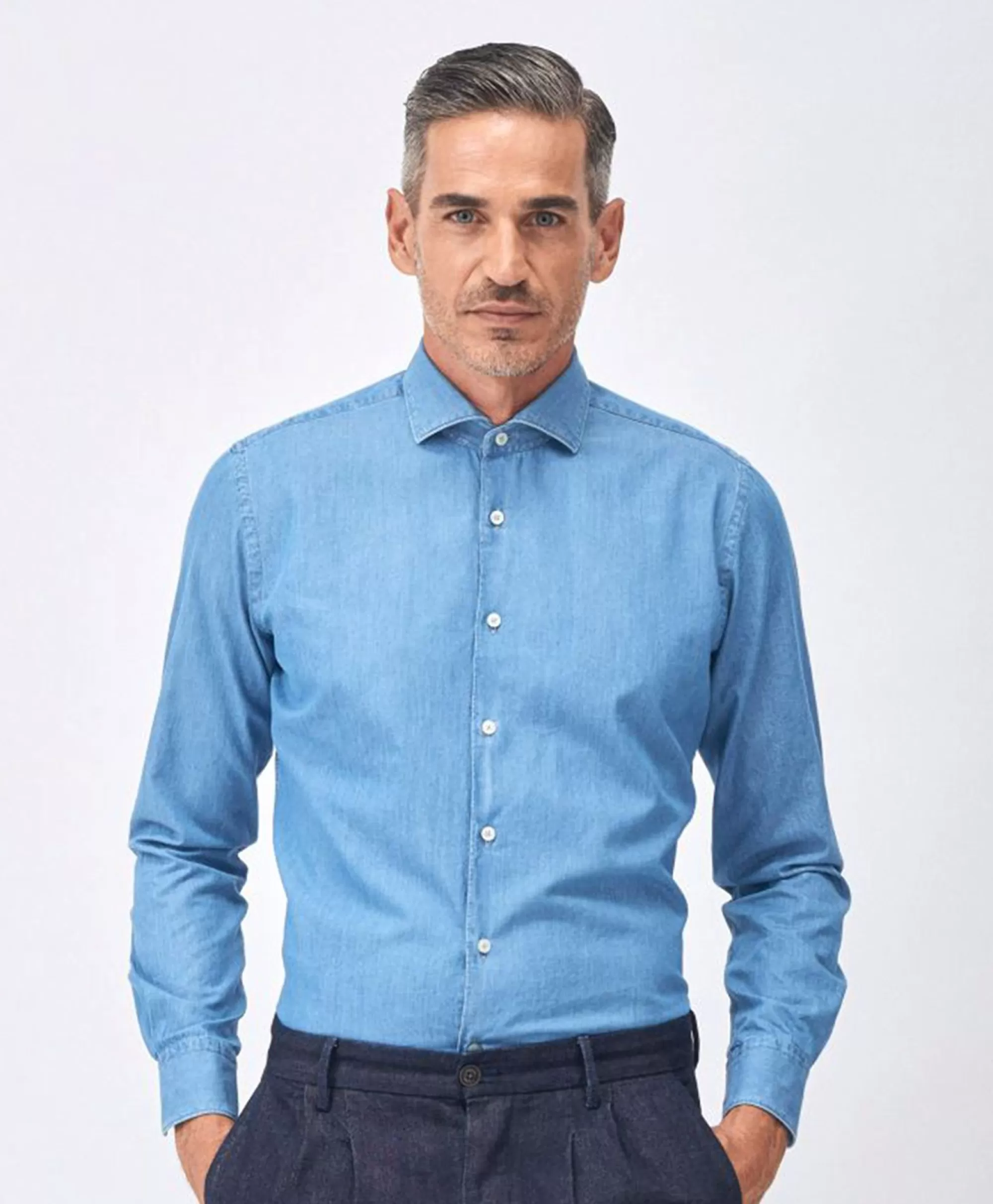 Overhemden*Xacus Casual Shirt Blauw