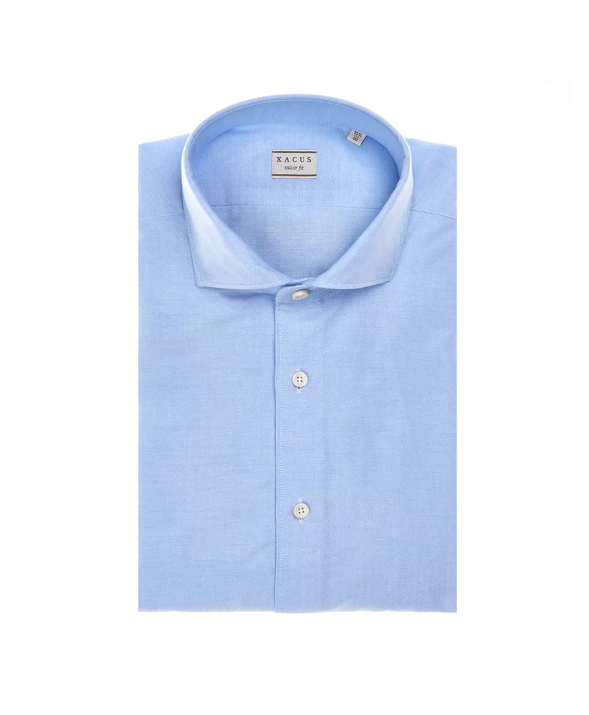 Overhemden*Xacus Tailor Fit Oxford Shirt Licht Blauw