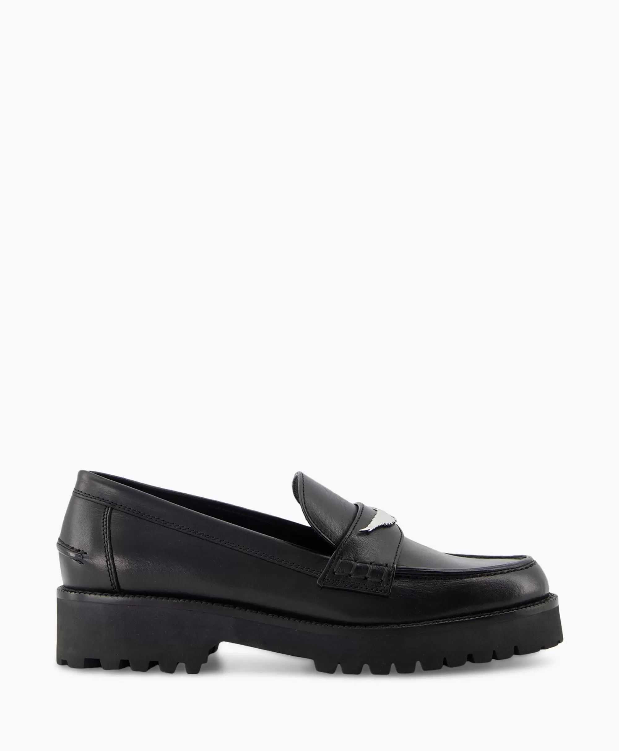 Instappers*Zadig & Voltaire Zadig & Voltaire Loafer Joecassin Semy Shiny Calfskin Zwart