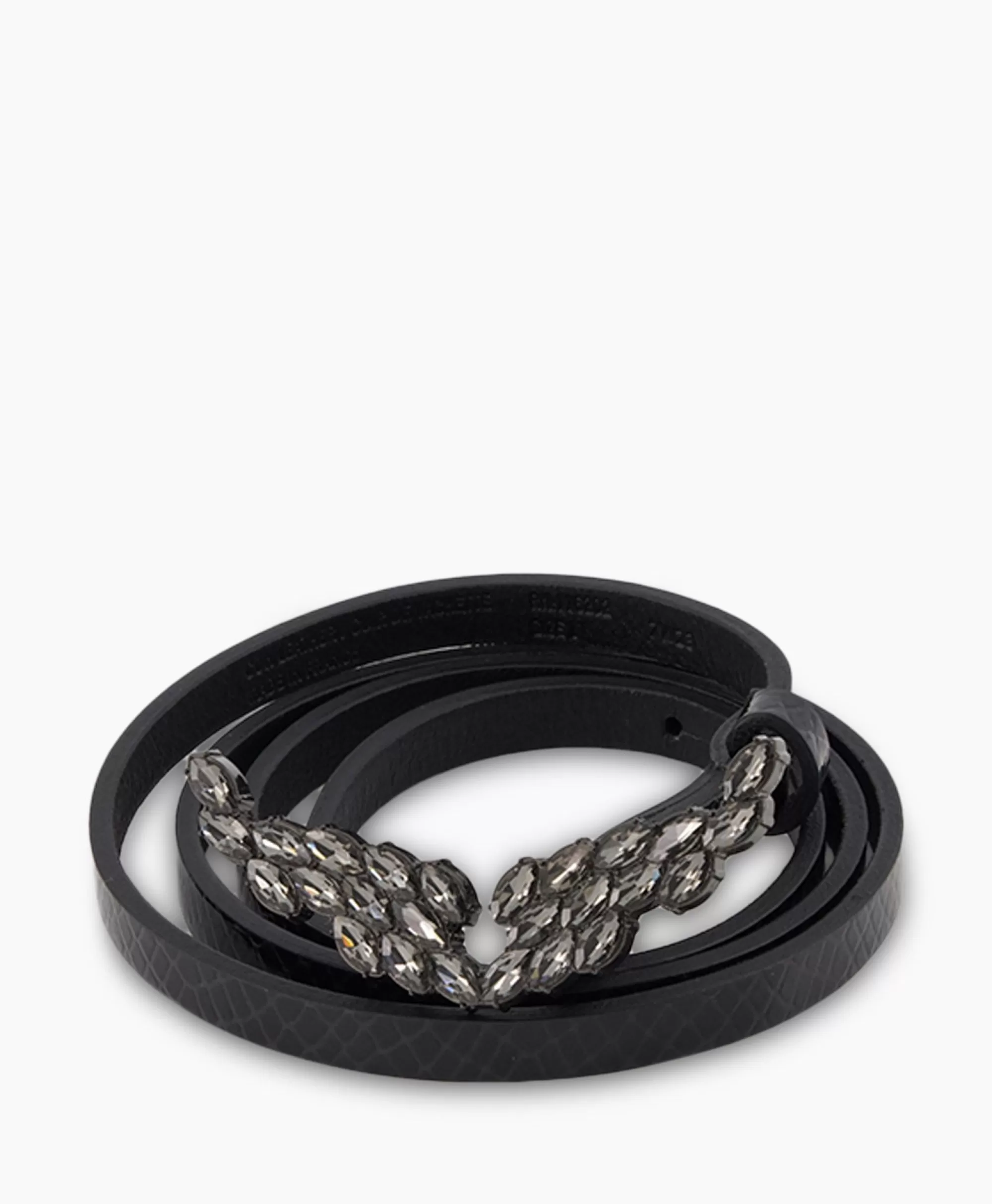 Riemen*Zadig & Voltaire Zadig & Voltaire Riem Rock Glossy Wild + Strass Zwart