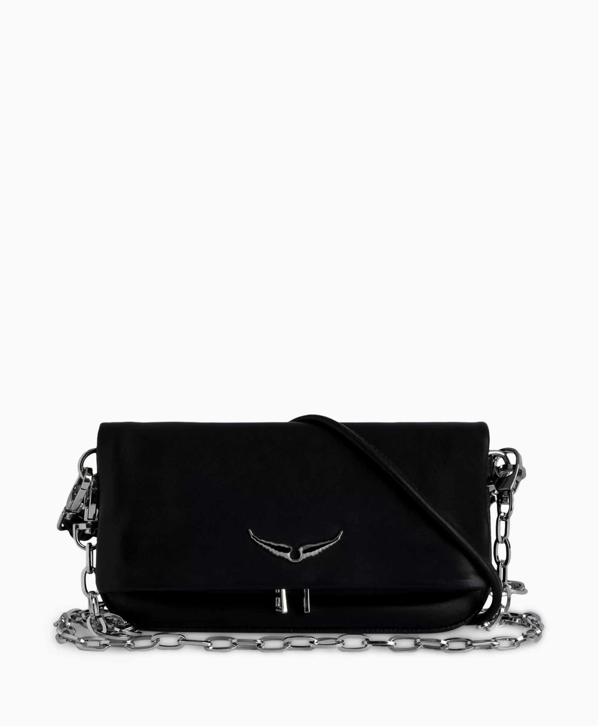 Tassen*Zadig & Voltaire Zadig & Voltaire Schouder / Hand Tas Rock Eternal Smooth Calfskin Zwart