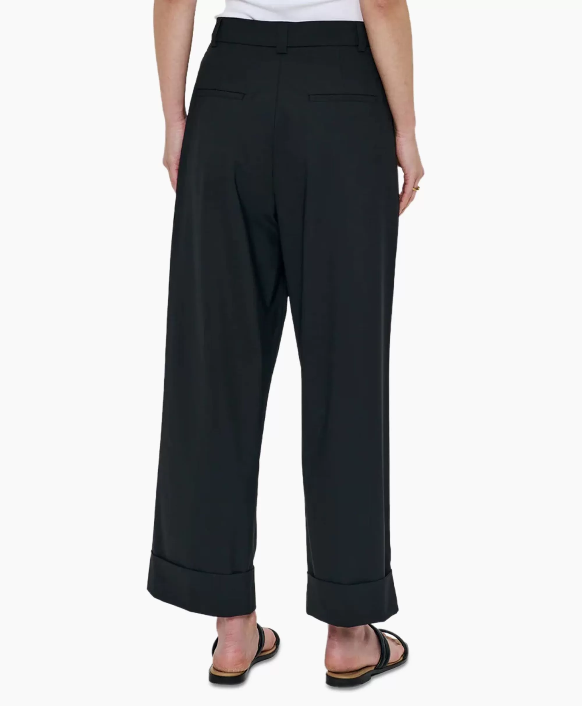 Broeken*Zenggi Pantalon Tropical Wool Straight Zwart