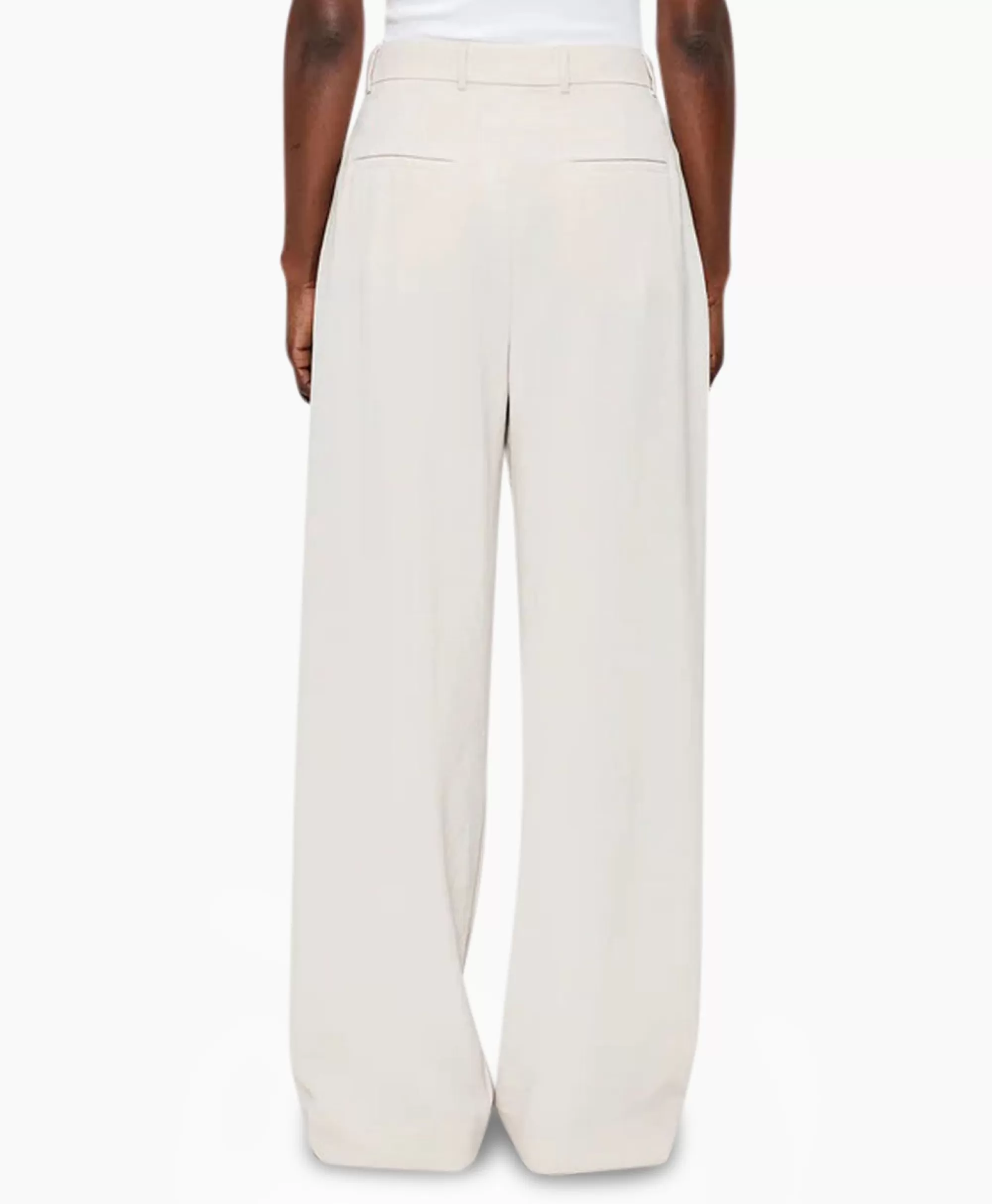 Broeken*Zenggi Pantalon Wide Pleated Off White