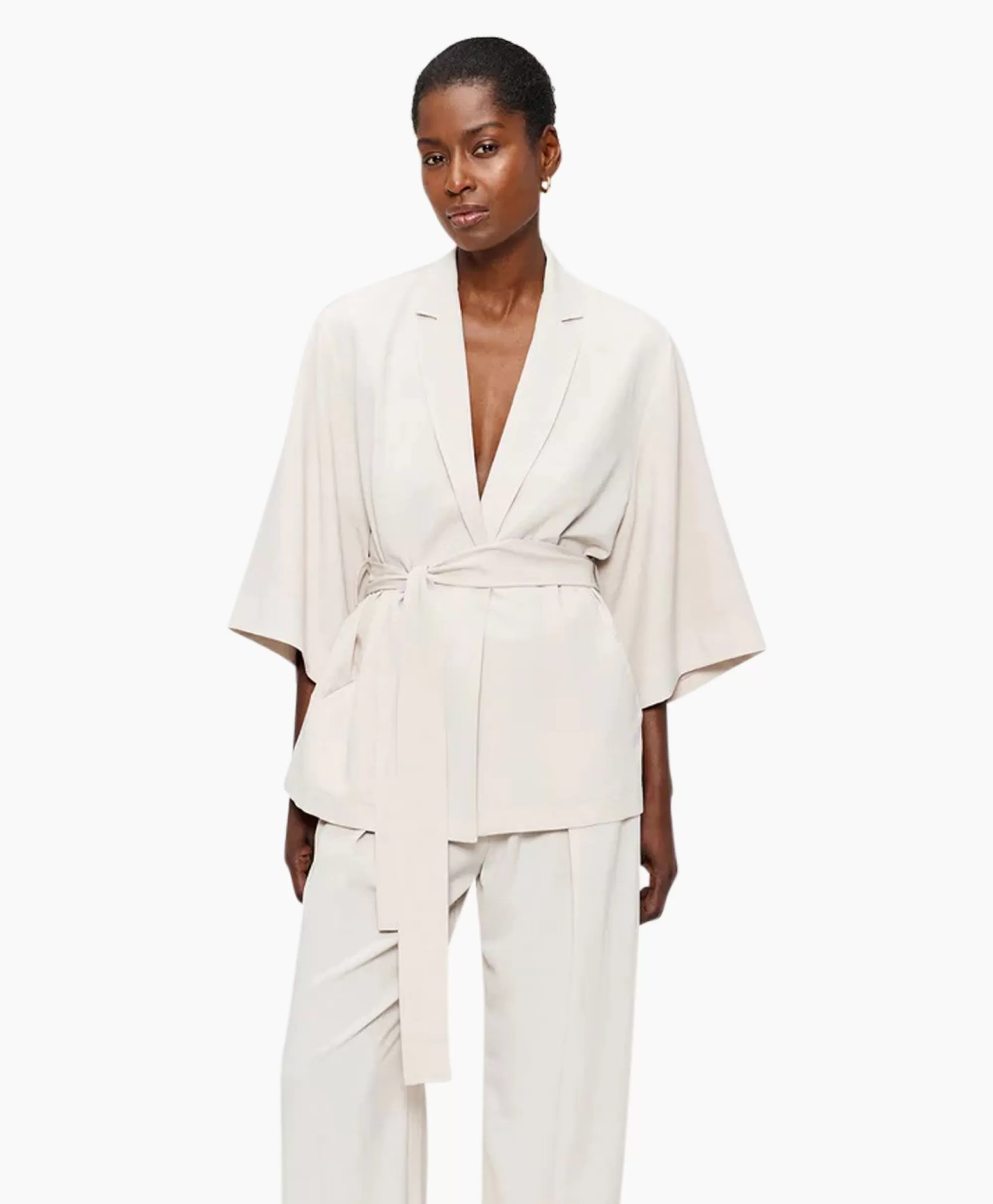 Vesten*Zenggi Vest Japanse Crepe Kimono Off White